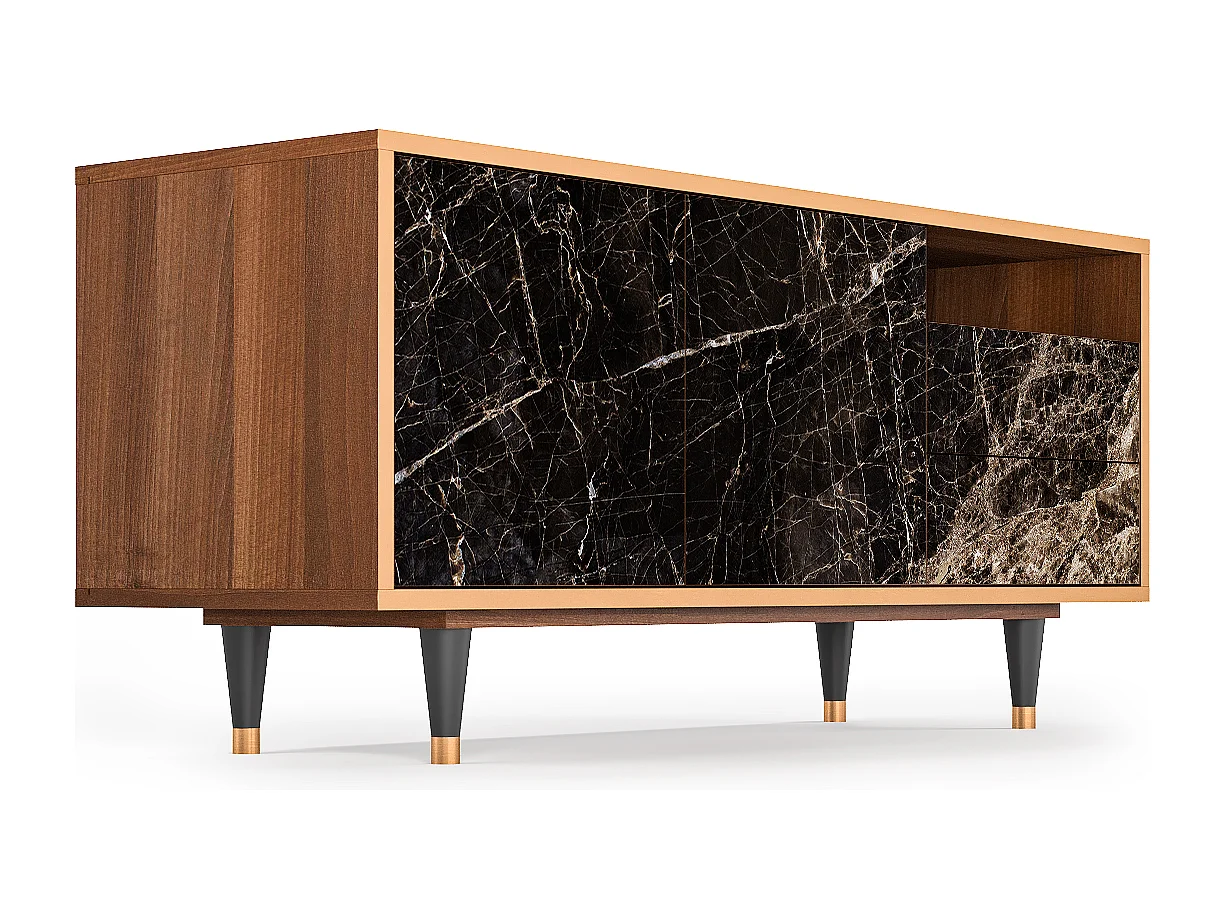 Meuble TV - 125х56х41 cm - T7 - Night Abyss, Noyer