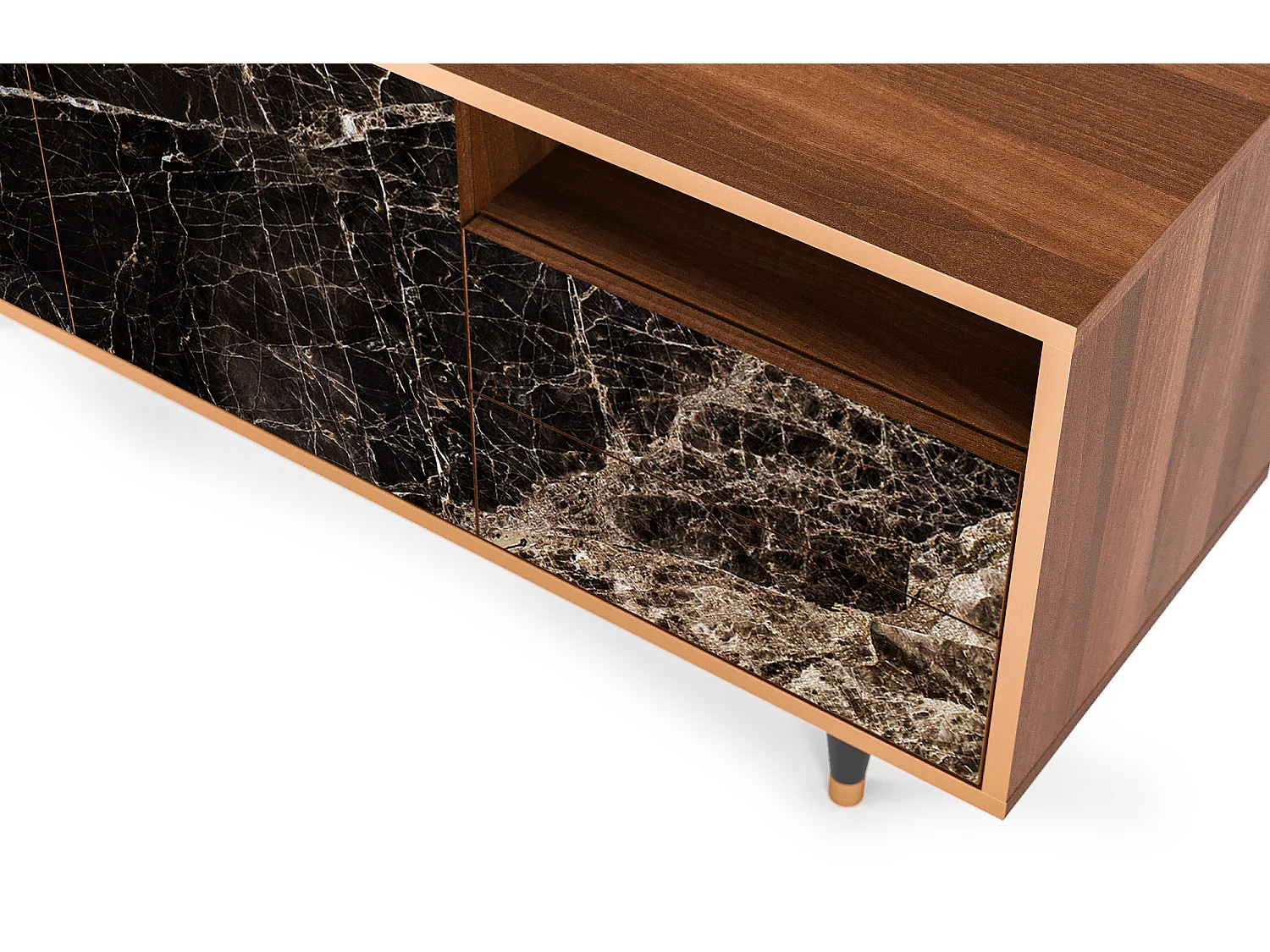 Meuble TV - 125х56х41 cm - T7 - Night Abyss, Noyer