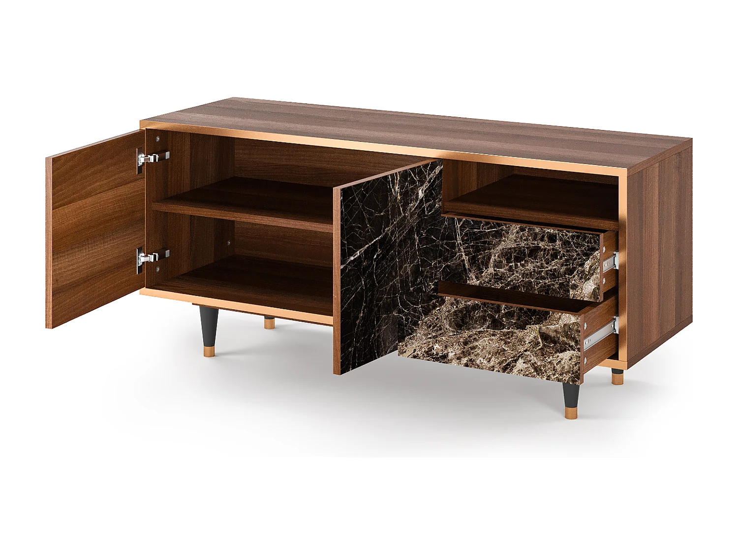 Meuble TV - 125х56х41 cm - T7 - Night Abyss, Noyer