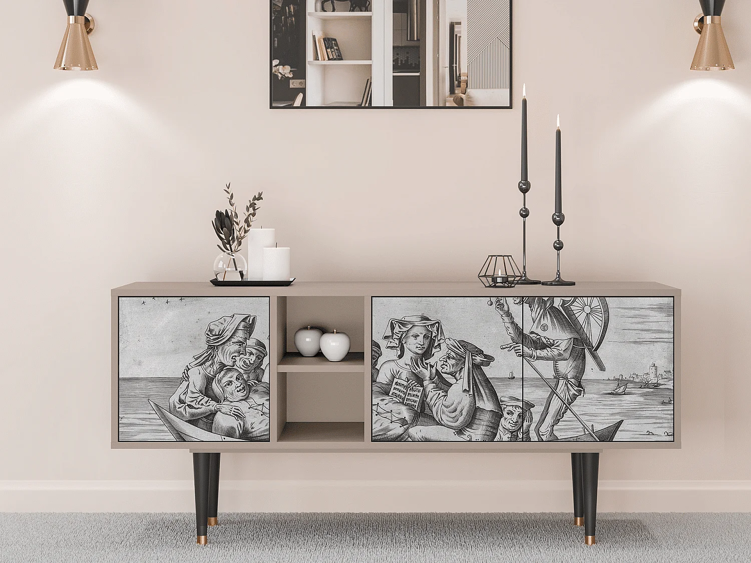 Meuble TV - 150х69х41 cm - T5 - Blau Schuyte, Latte