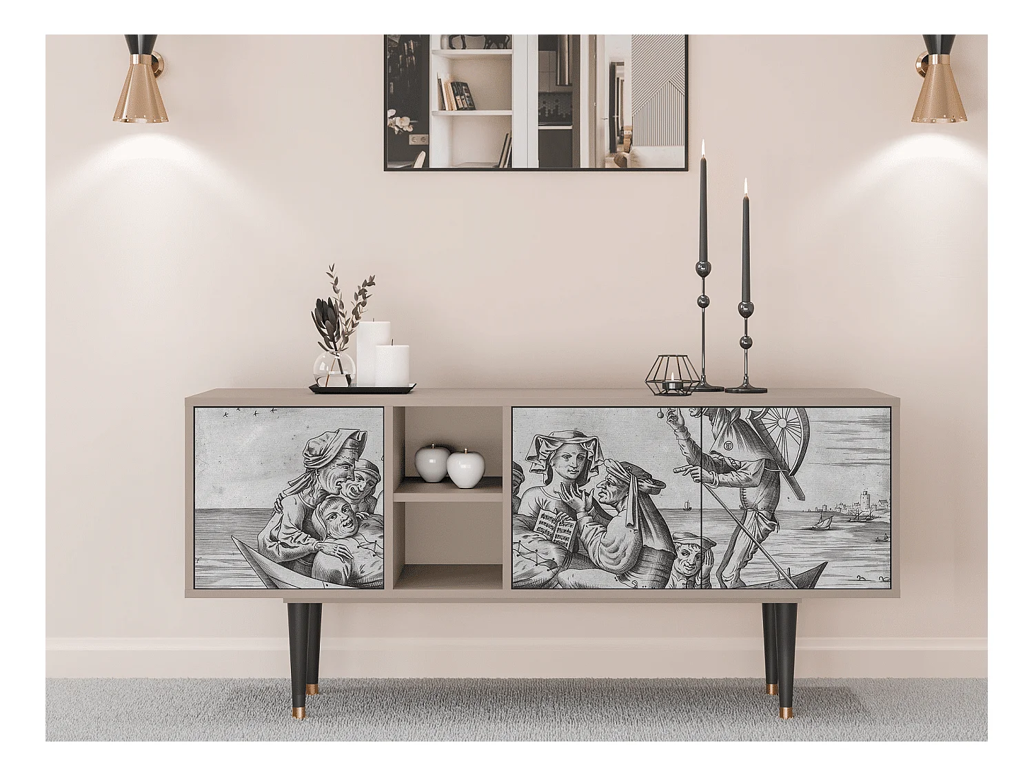 TV-Möbel - 150х69х41 cm - T5 - Blau Schuyte, Latte