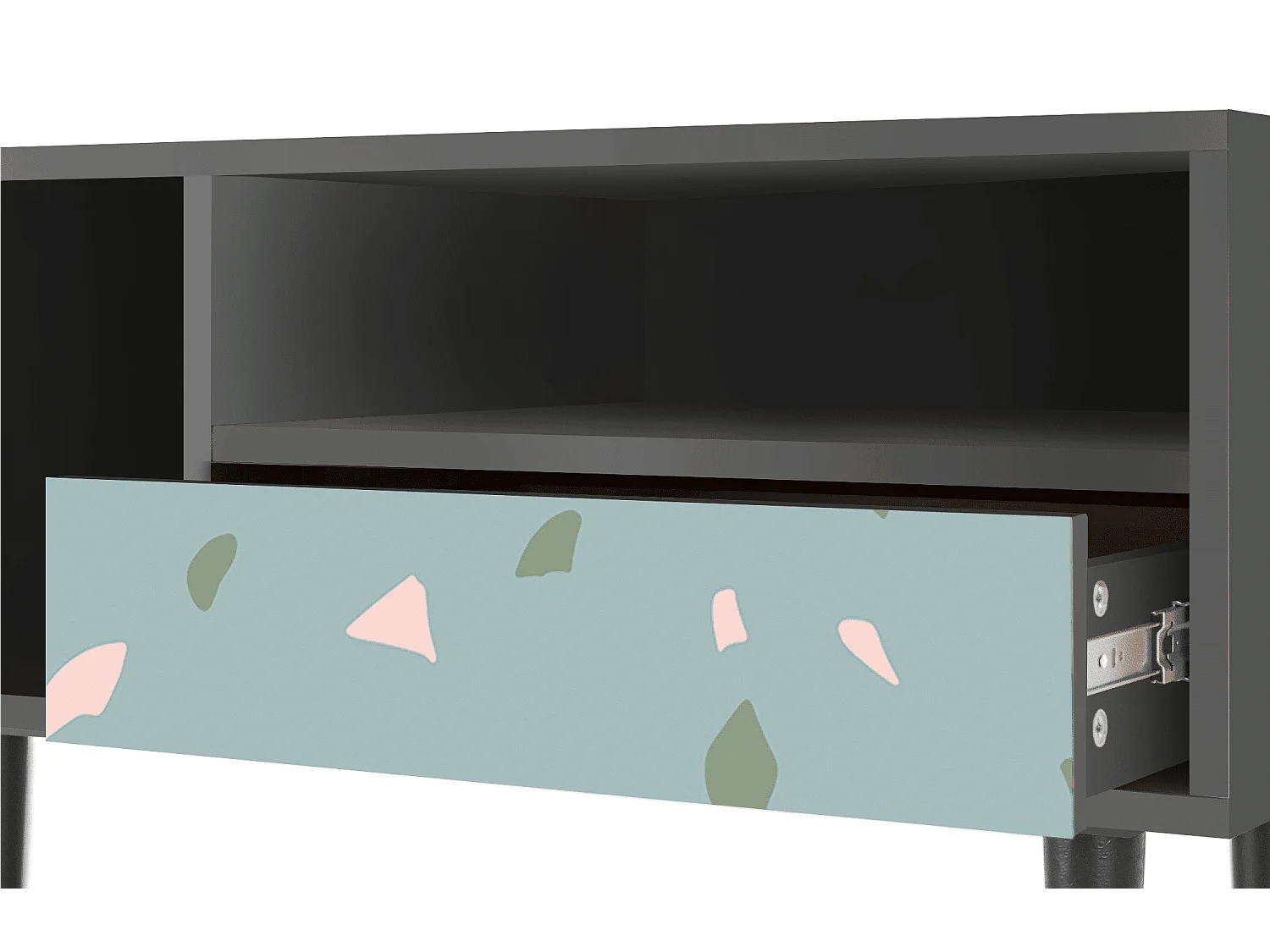 Mobile TV - 115х59х48 cm - T3 - Blue Drops, Antracite