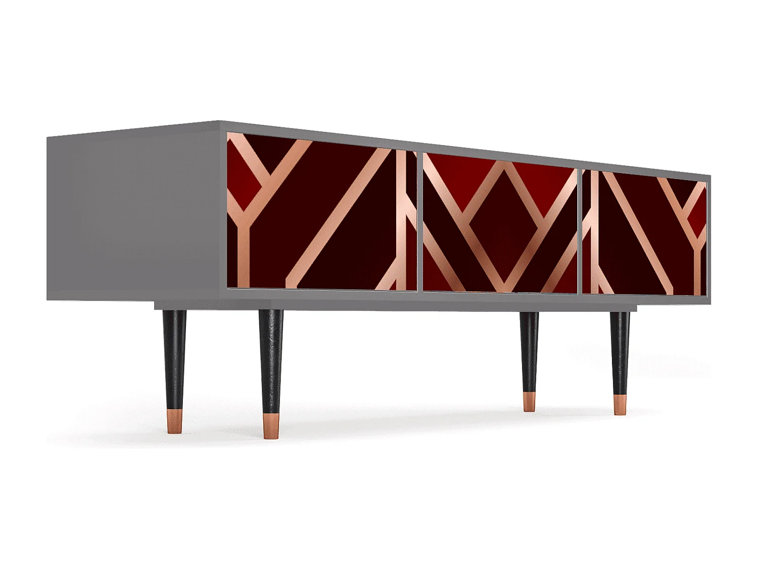 Meuble TV - 170х59х48 cm - T4 - Velvet 1920's, Gris