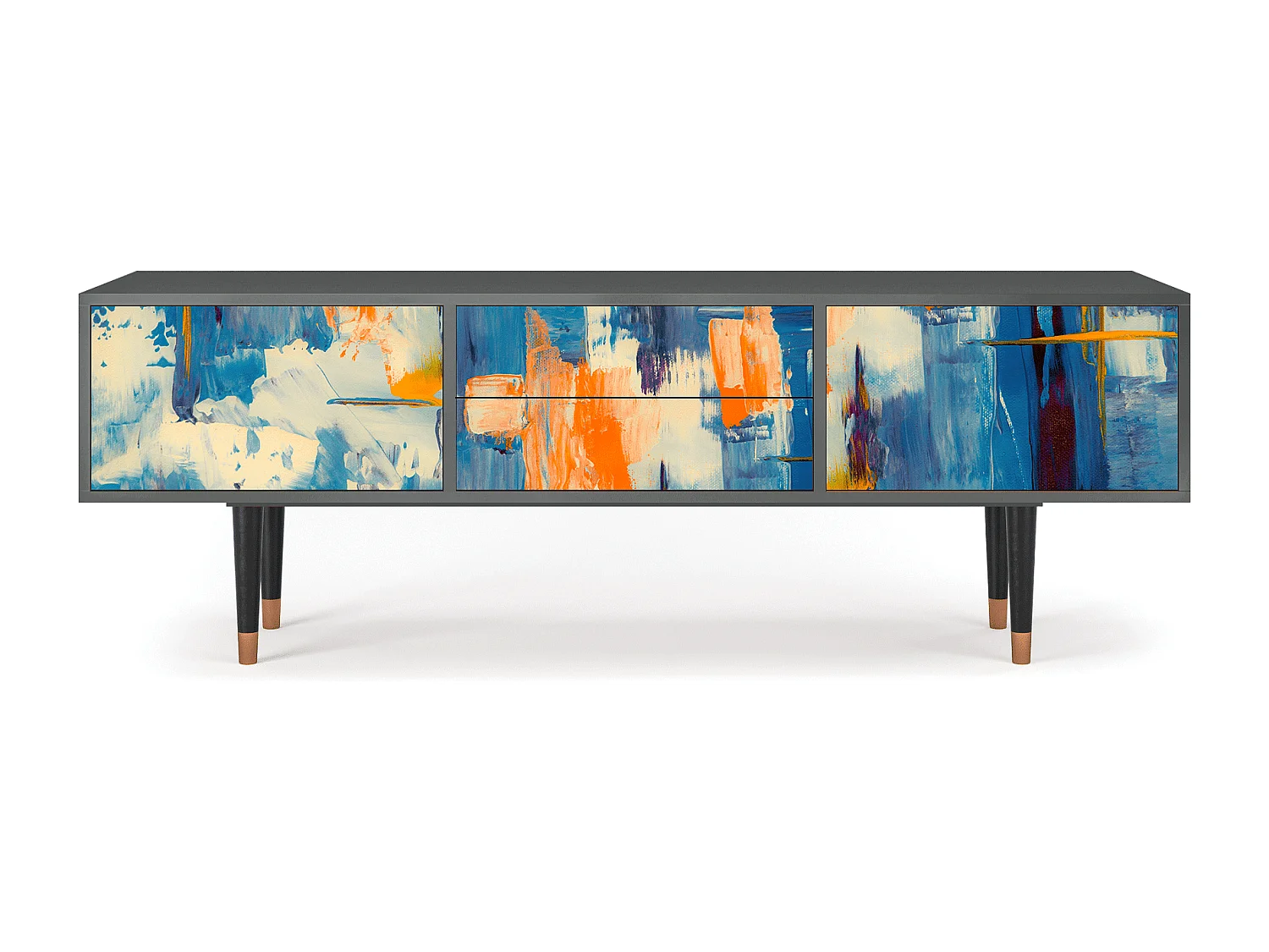 Meuble TV - 170х59х48 cm - T4 - Abstract Expressionism, Anthracite