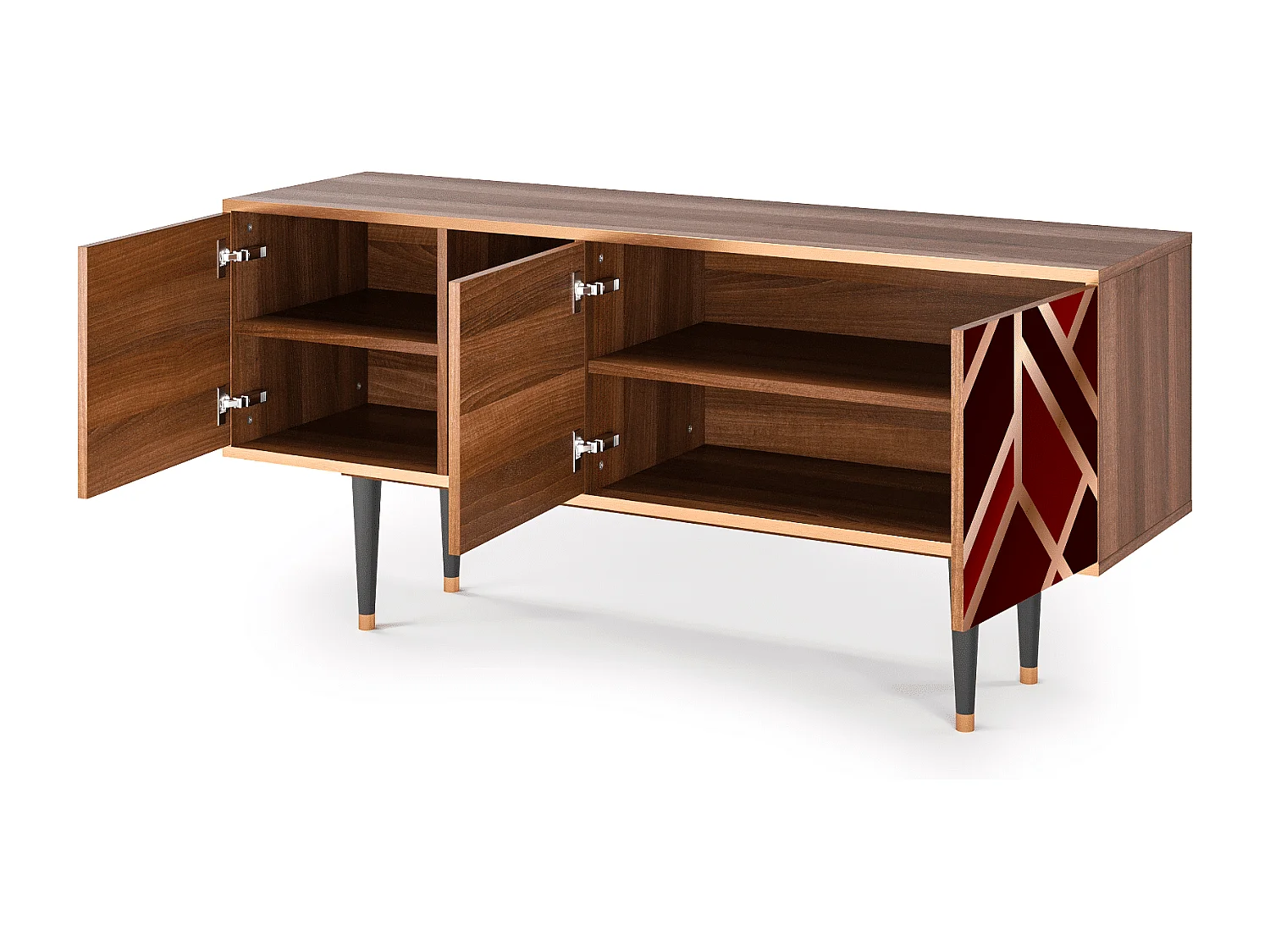 TV-meubel - 150х69х41 cm - T5 - Velvet 1920's, Walnoot