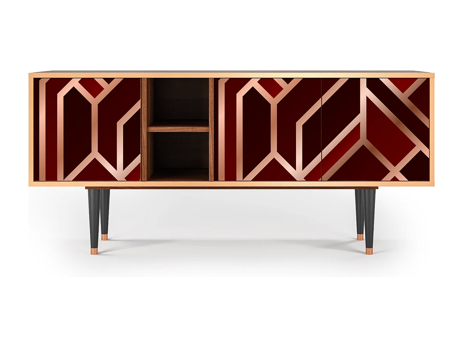 Meuble TV - 150х69х41 cm - T5 - Velvet 1920's, Noyer