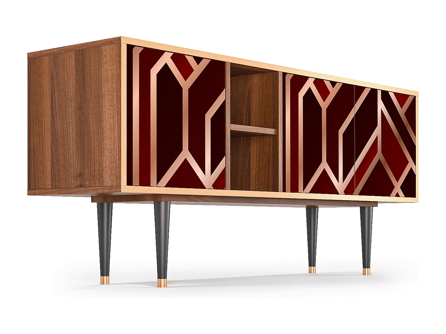 Meuble TV - 150х69х41 cm - T5 - Velvet 1920's, Noyer