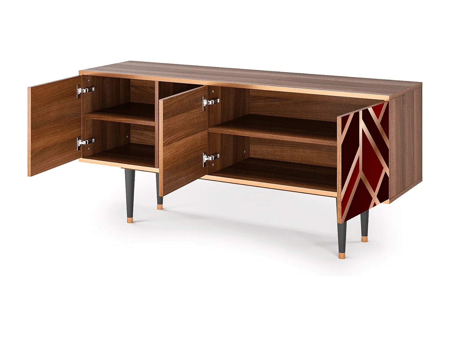 Meuble TV - 150х69х41 cm - T5 - Velvet 1920's, Noyer