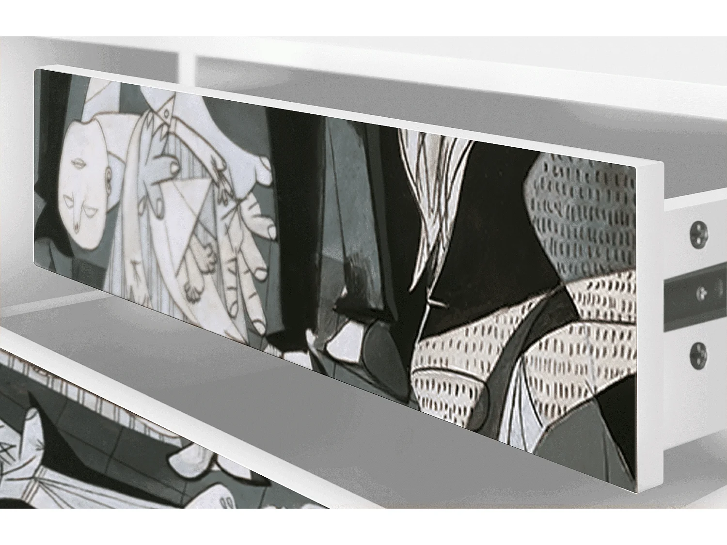 Meuble TV - 170х59х48 cm - T4 - Guernica by Picasso, Blanc