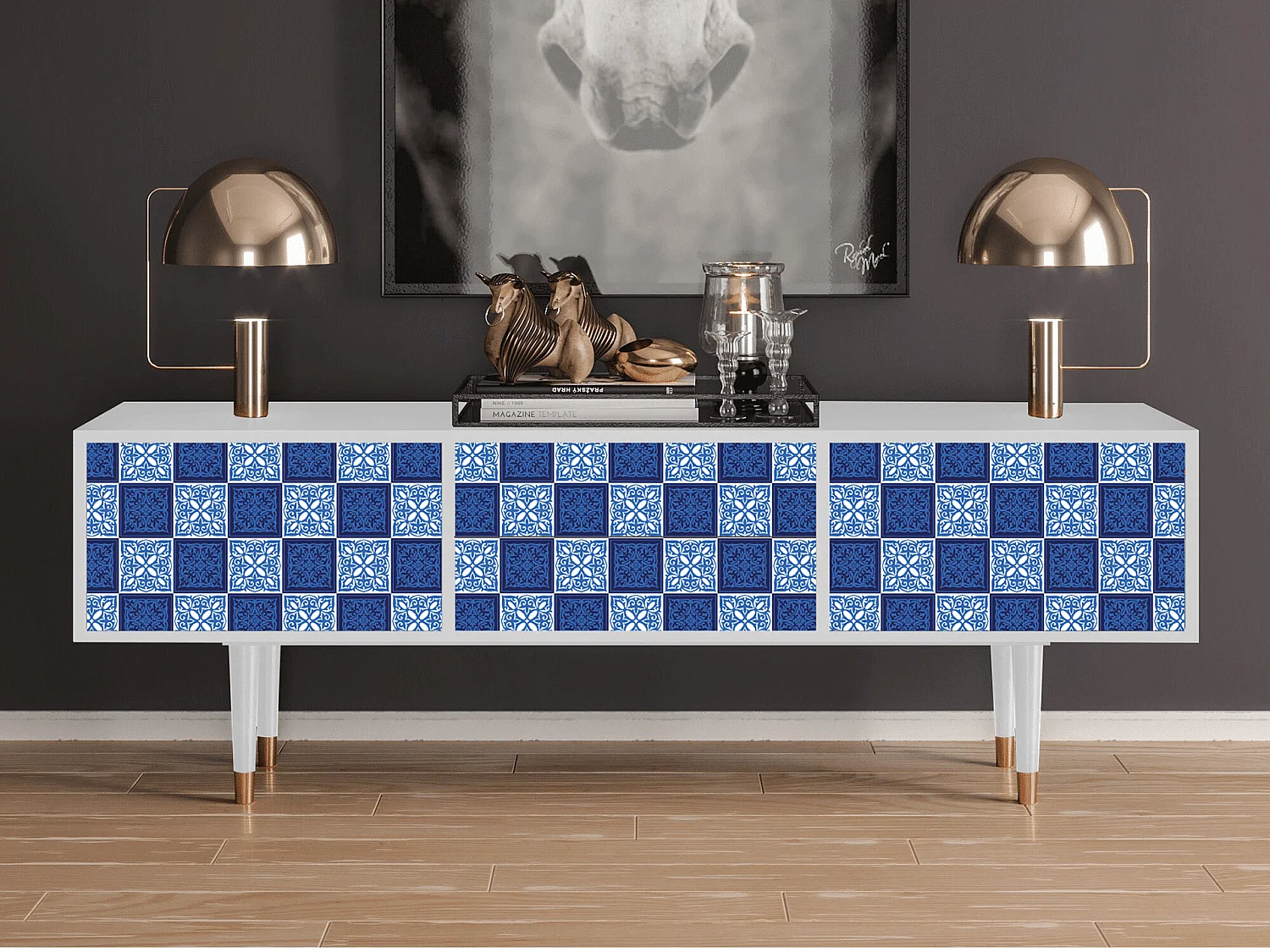 Meuble TV - 170х59х48 cm - T4 - Light Path, Blanc