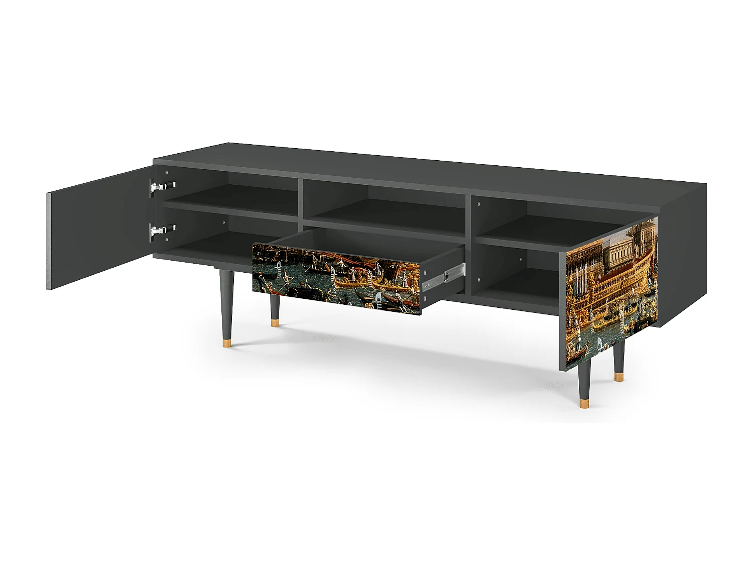 Meuble TV - 170х59х41 cm - T6 - The Bucintoro, Anthracite