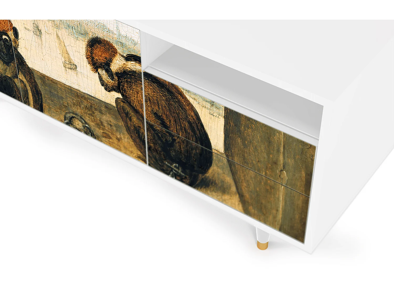 Mobile TV - 125х56х41 cm - T7 - Two Monkeys, Bianco