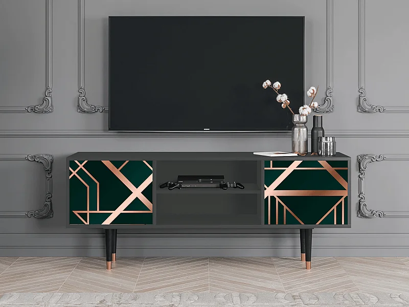 Meuble TV - 170х69х48 cm - T2 - Emerald Gatsby, Anthracite