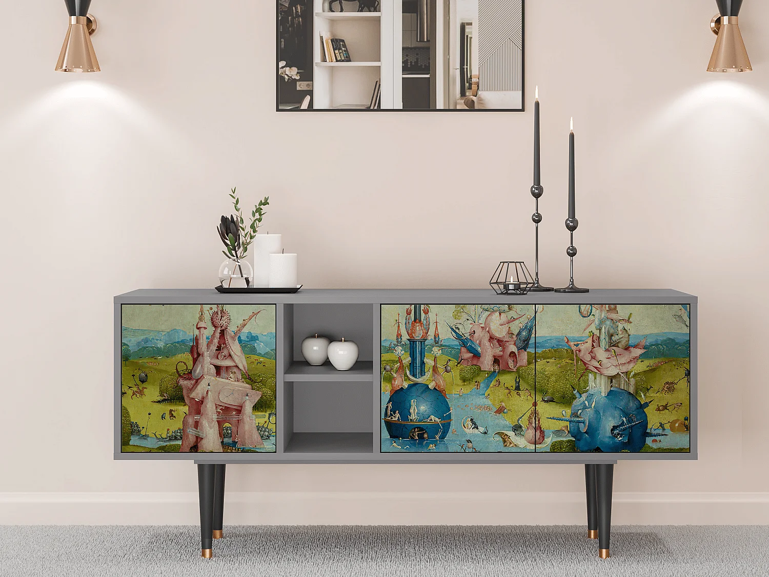 Szafka RTV - 150х69х41 cm - T5 - The Garden 2 by Bosch, Szary