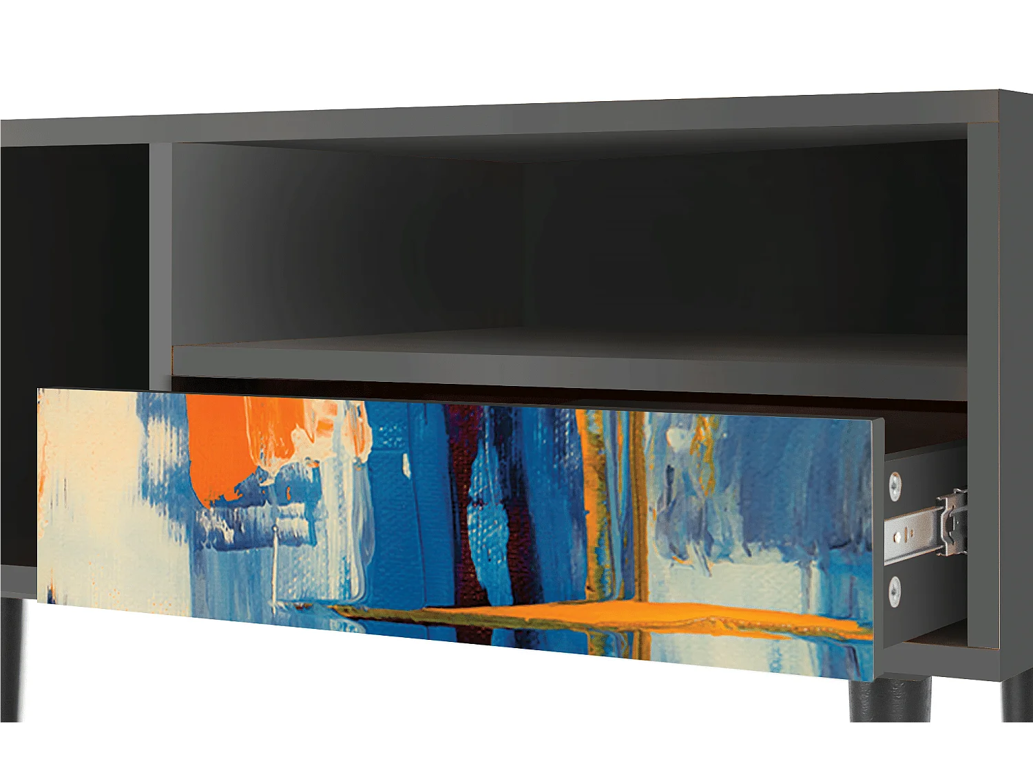 Meuble TV - 115х59х48 cm - T3 - Abstract Expressionism, Anthracite