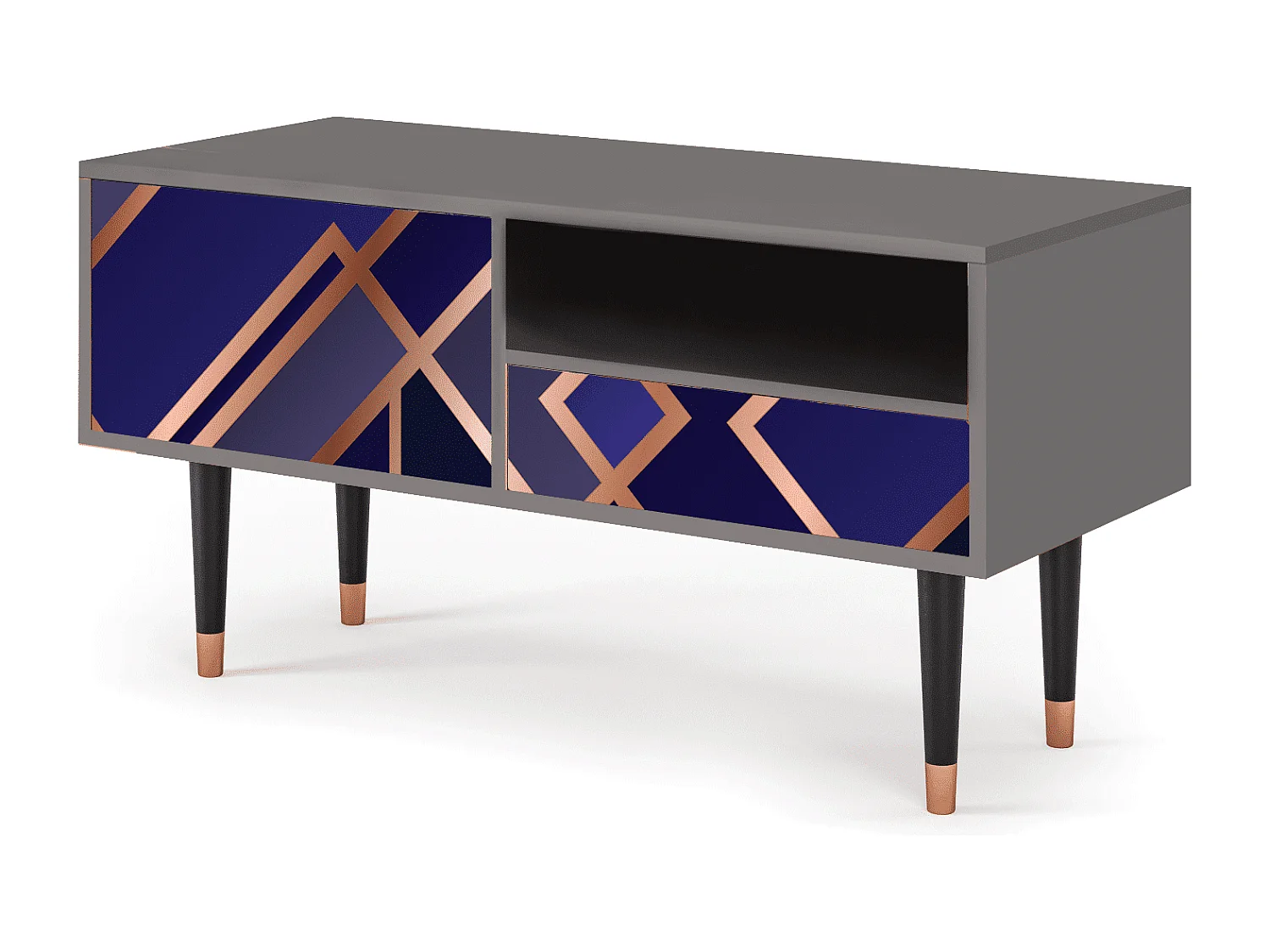 TV-Möbel - 115х59х48 cm - T3 - Aquamarine Getsby, Grau