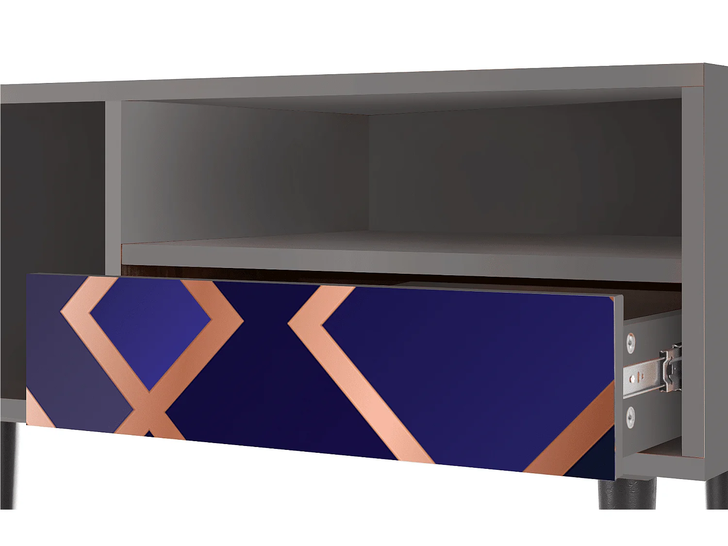 TV-Möbel - 115х59х48 cm - T3 - Aquamarine Getsby, Grau