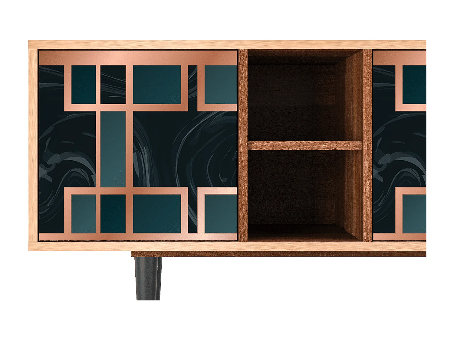 Meuble TV - 150х69х41 cm - T5 - Emerald Metro, Noyer