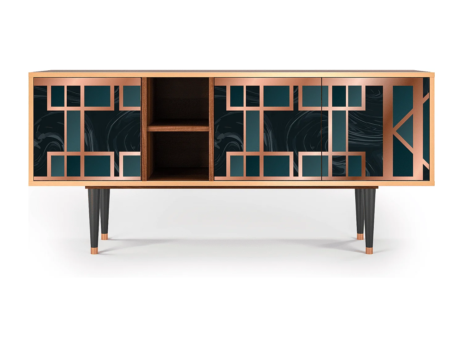 Meuble TV - 150х69х41 cm - T5 - Emerald Metro, Noyer