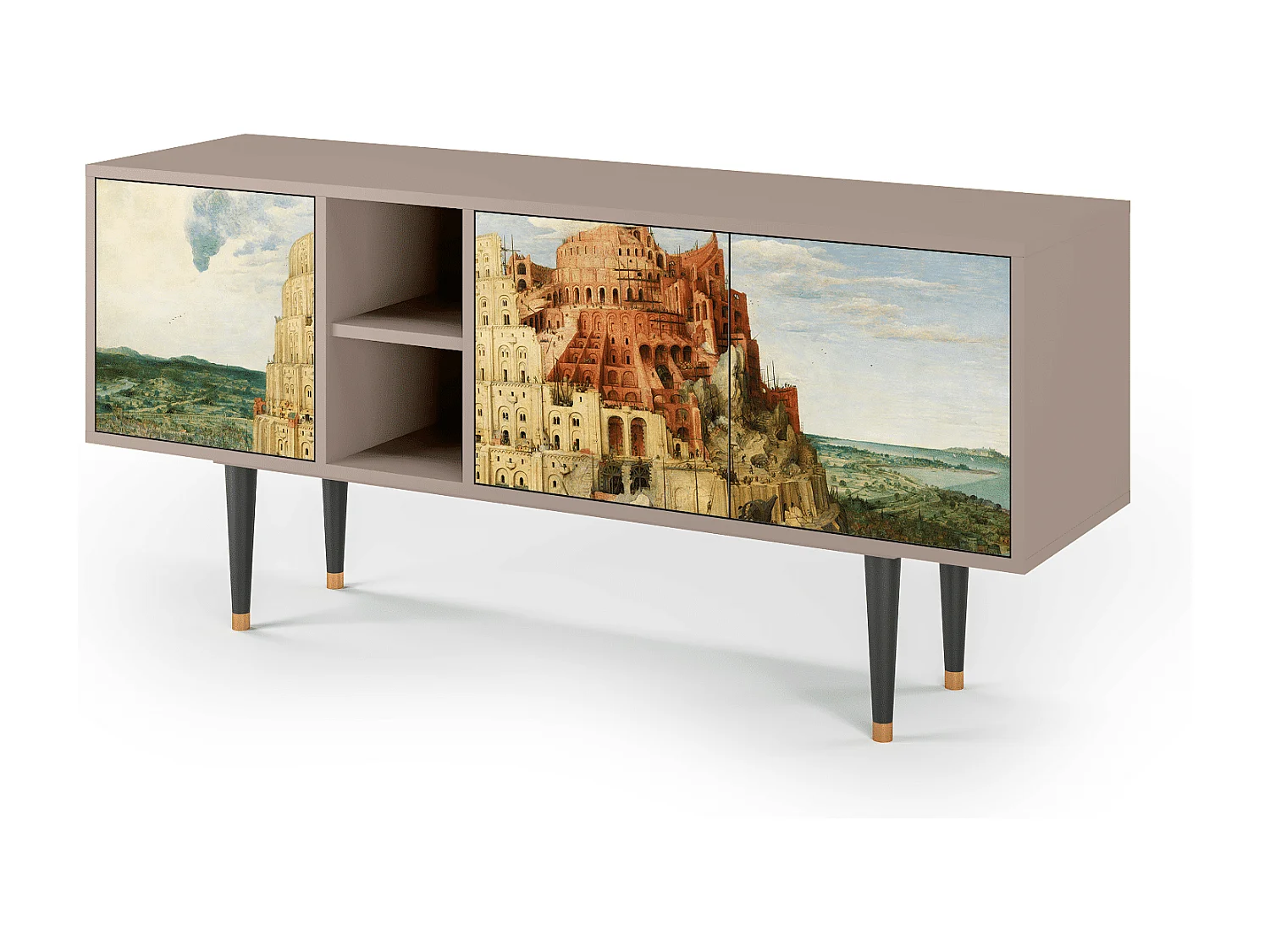 Mueble de TV - 150х69х41 cm - T5 - Elder The Tower, Latte