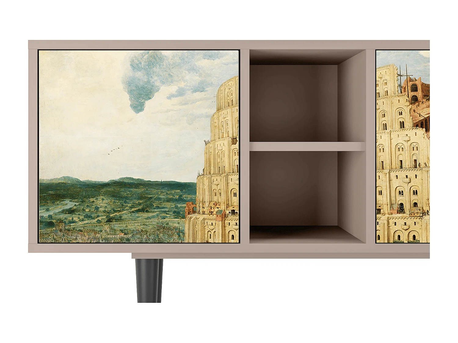 Mueble de TV - 150х69х41 cm - T5 - Elder The Tower, Latte