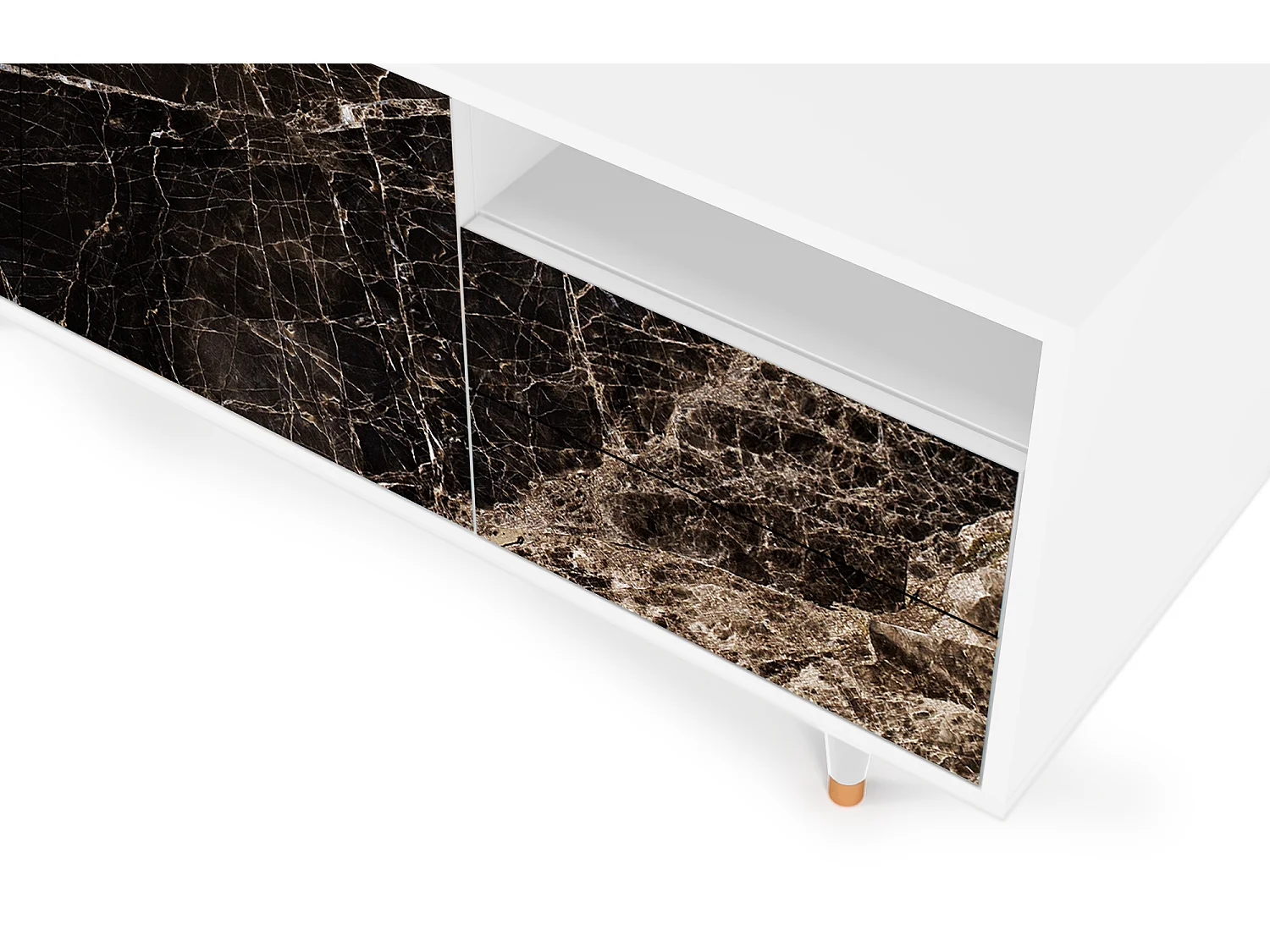 Meuble TV - 125х56х41 cm - T7 - Night Abyss, Blanc