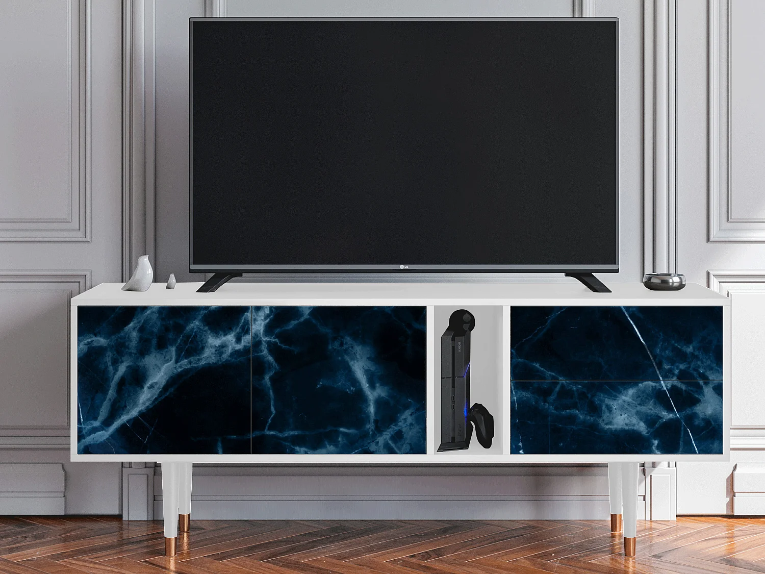Mobile TV - 170х69х48 cm - T1 - Deep Ocean, Bianco
