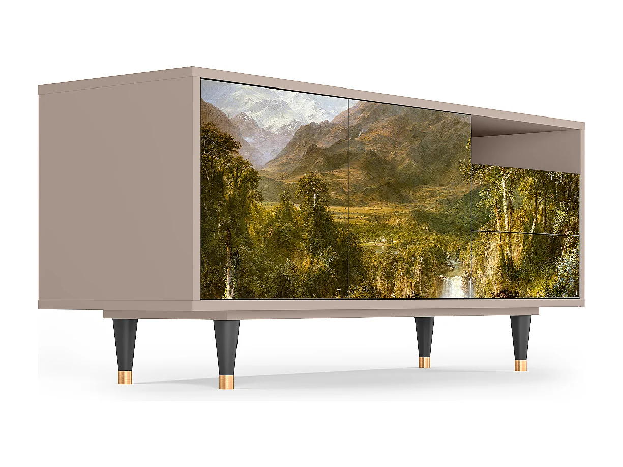 Meuble TV - 125х56х41 cm - T7 - The Heart of the Andes , Latte
