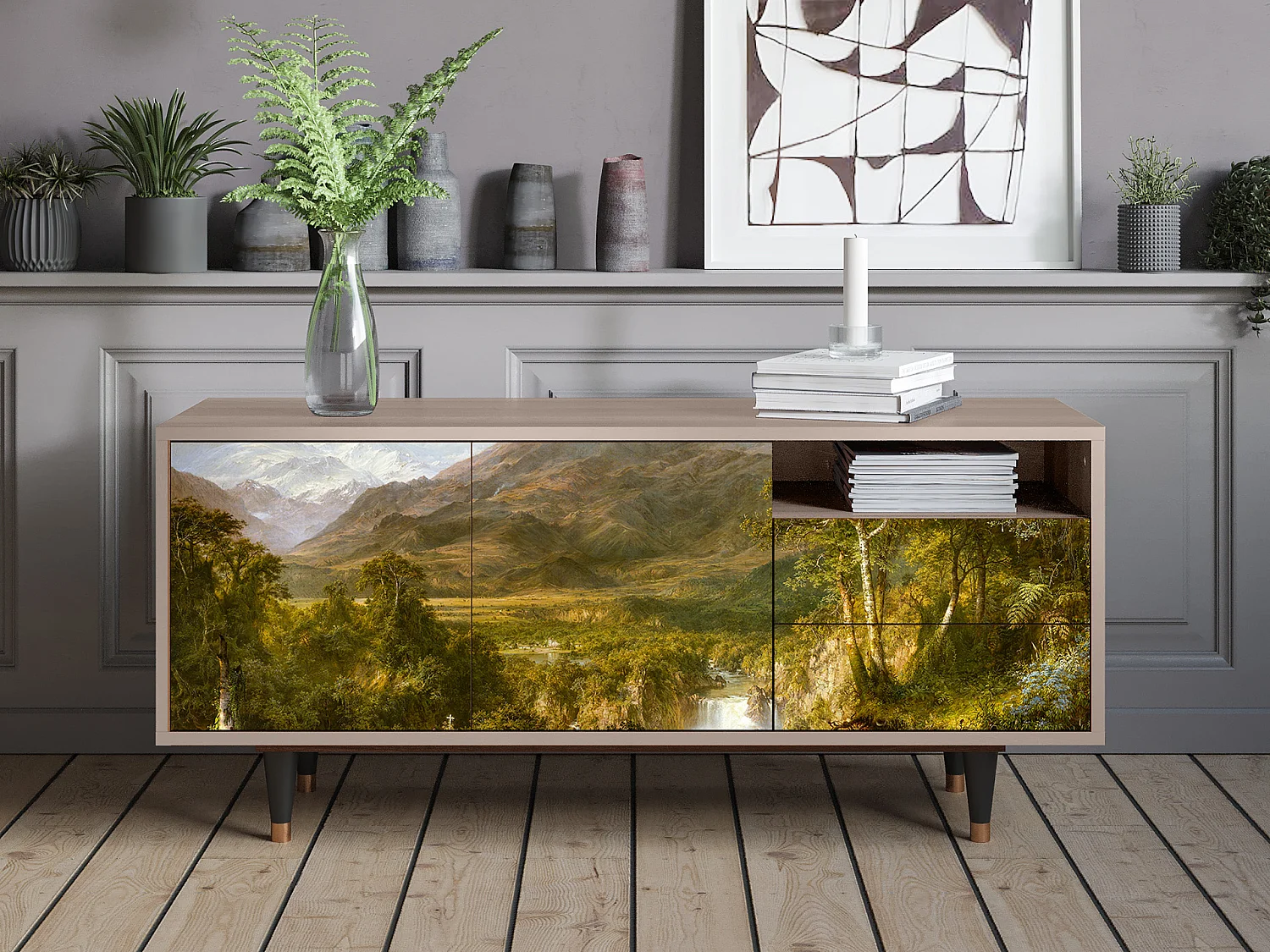 Meuble TV - 125х56х41 cm - T7 - The Heart of the Andes , Latte