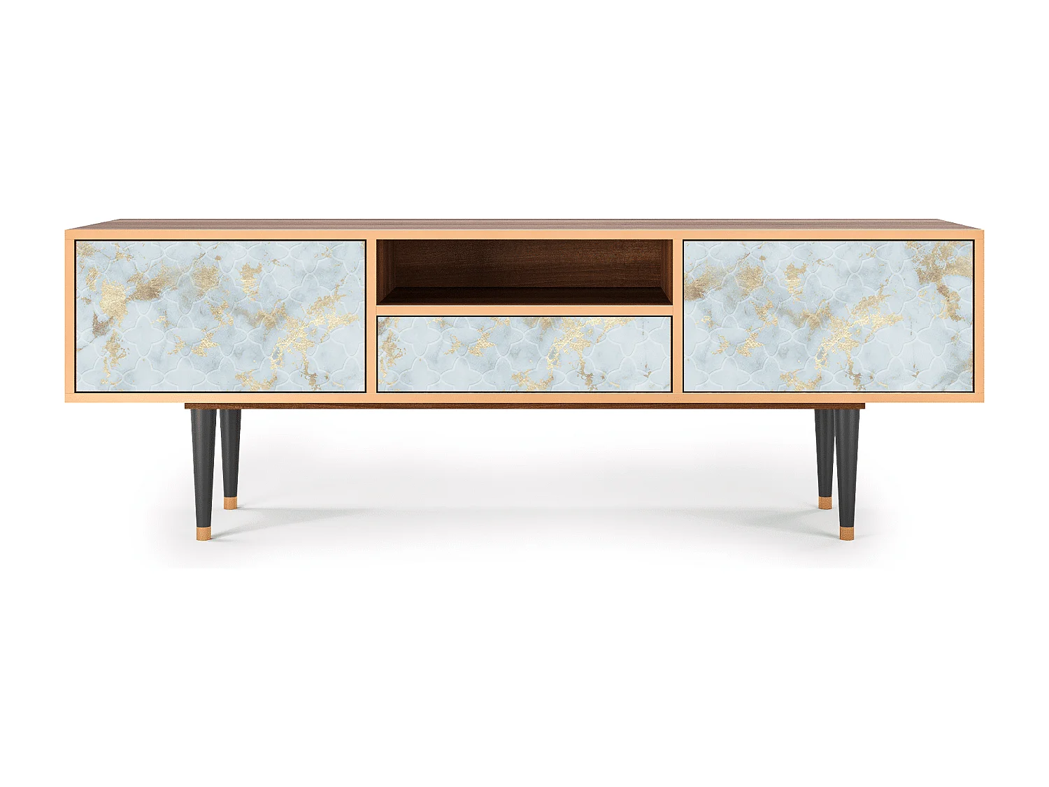 Mobile TV - 170х59х41 cm - T6 - Golden Waves, Noce