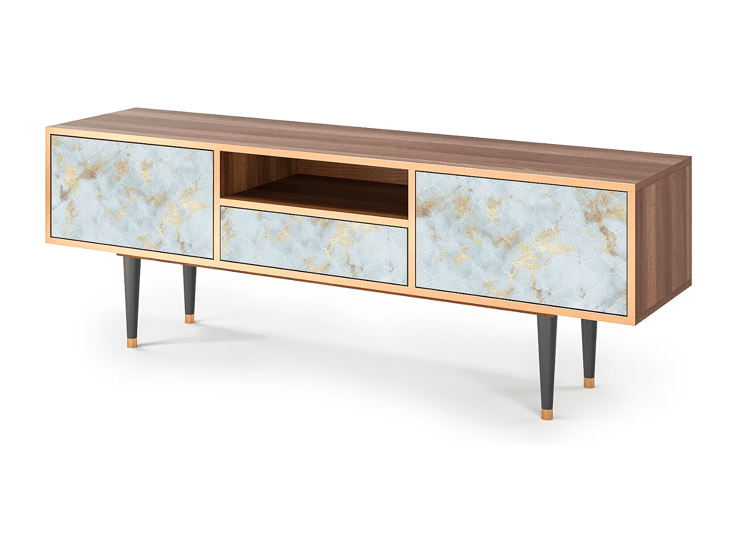 Mobile TV - 170х59х41 cm - T6 - Golden Waves, Noce