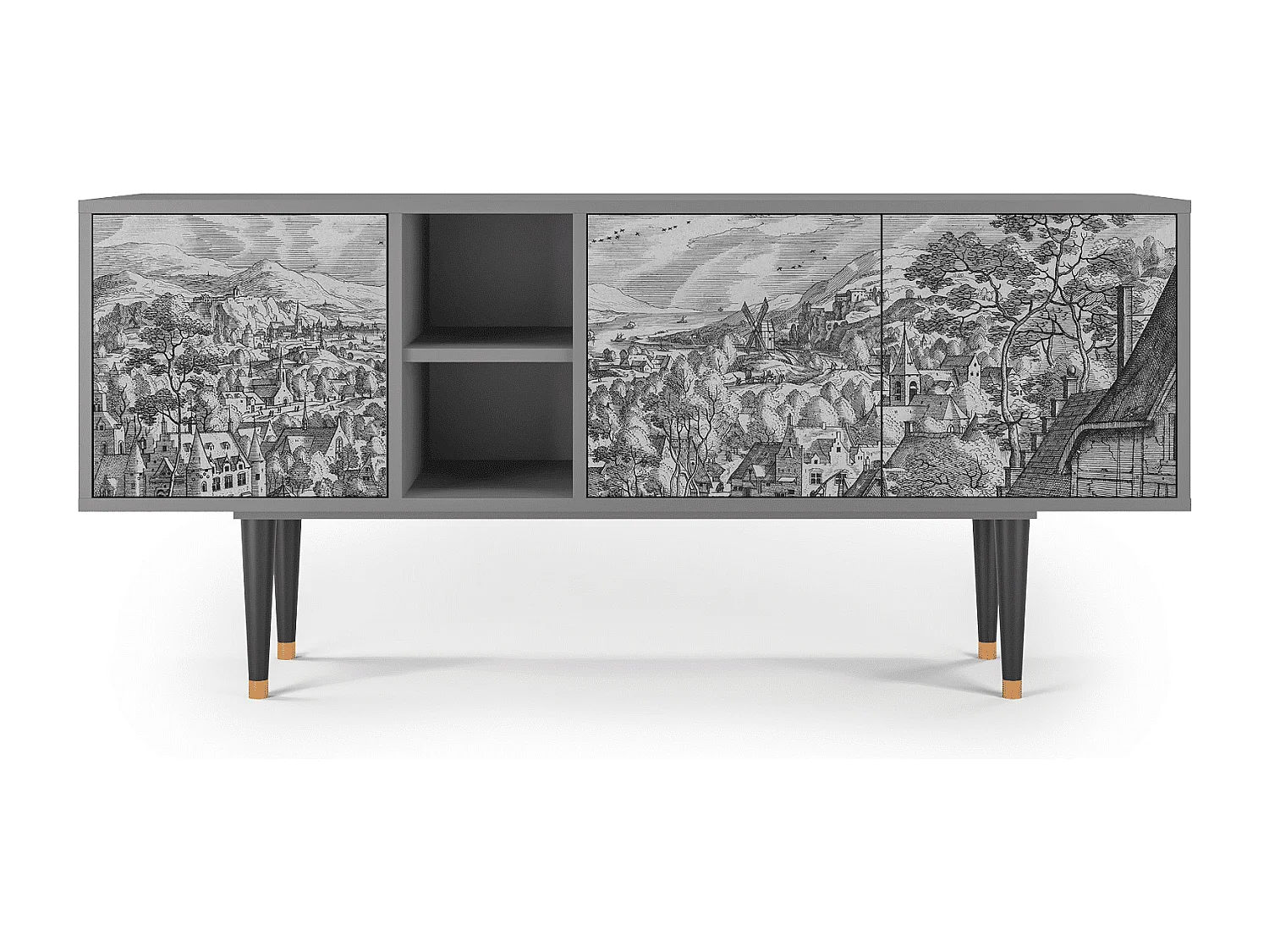 Mobile TV - 150х69х41 cm - T5 - Bird Dropping, Grigio