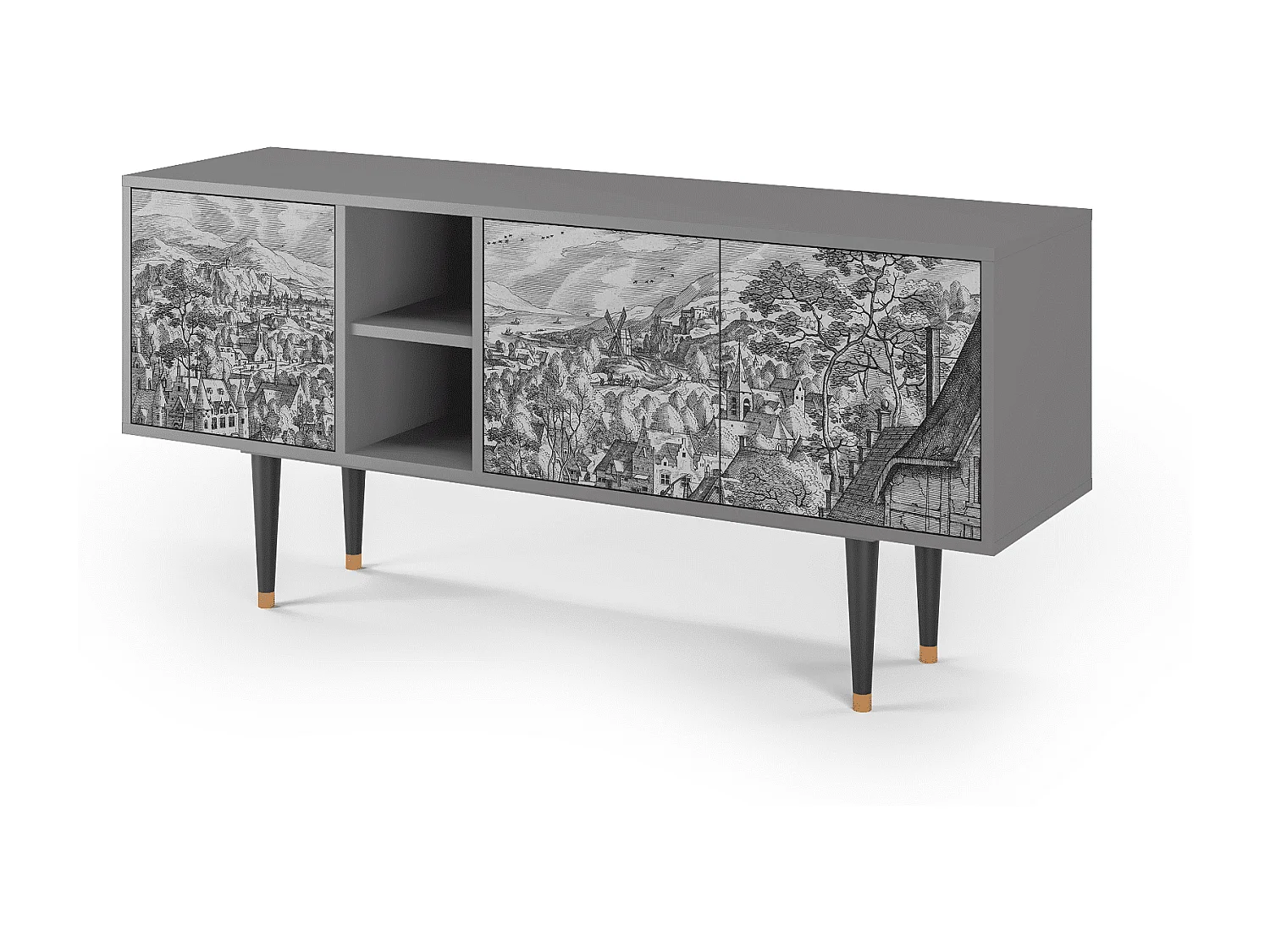 Mobile TV - 150х69х41 cm - T5 - Bird Dropping, Grigio