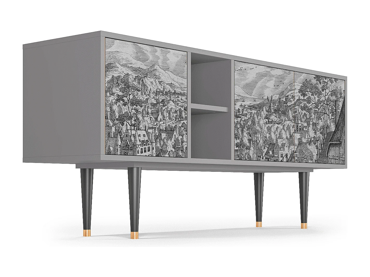 Mobile TV - 150х69х41 cm - T5 - Bird Dropping, Grigio