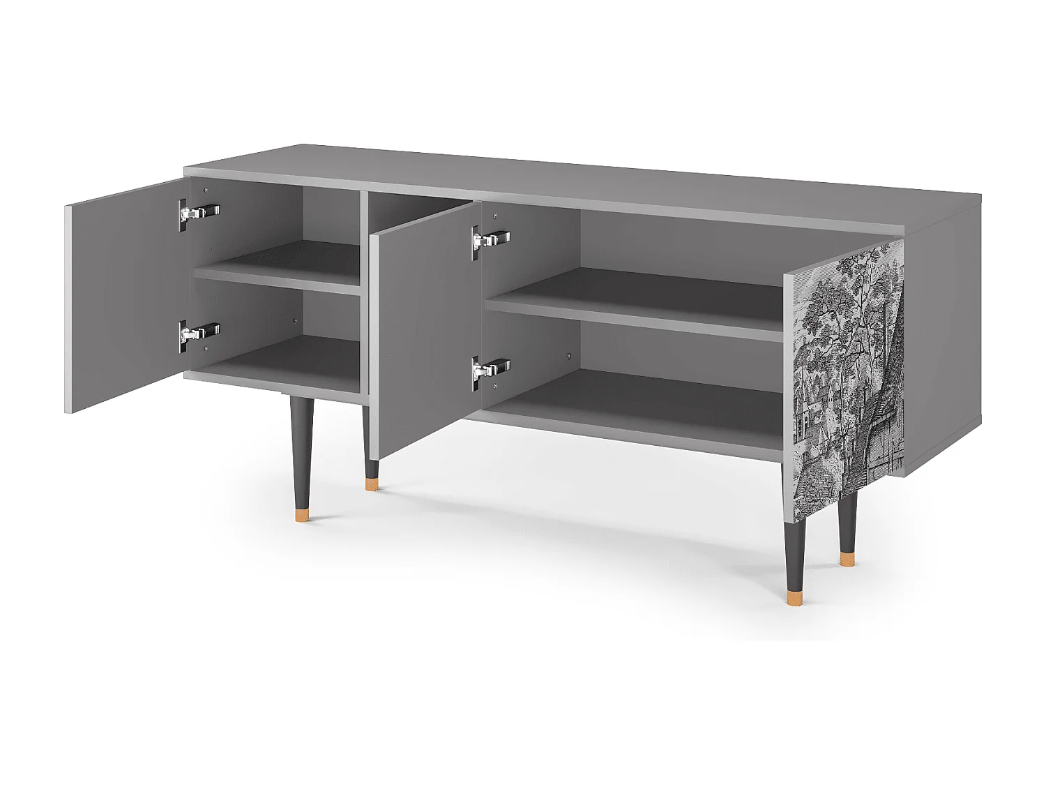 Mobile TV - 150х69х41 cm - T5 - Bird Dropping, Grigio