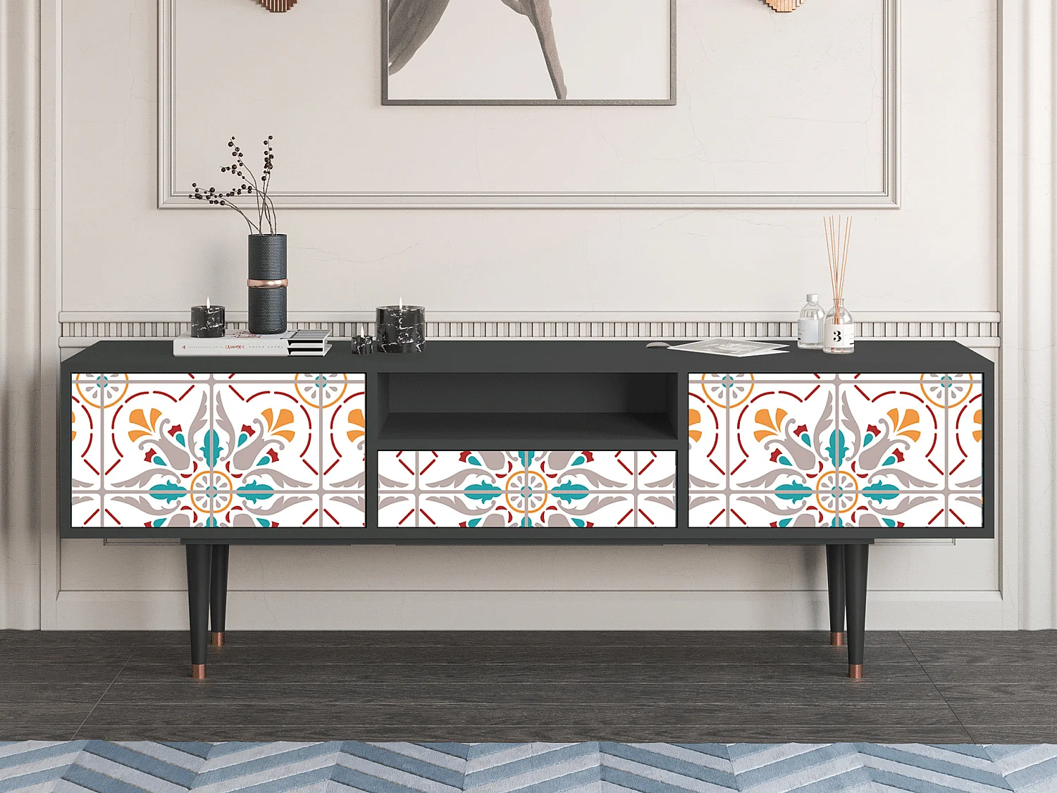 TV-Möbel - 170х59х41 cm - T6 - Spring Ceramics, Anthrazit