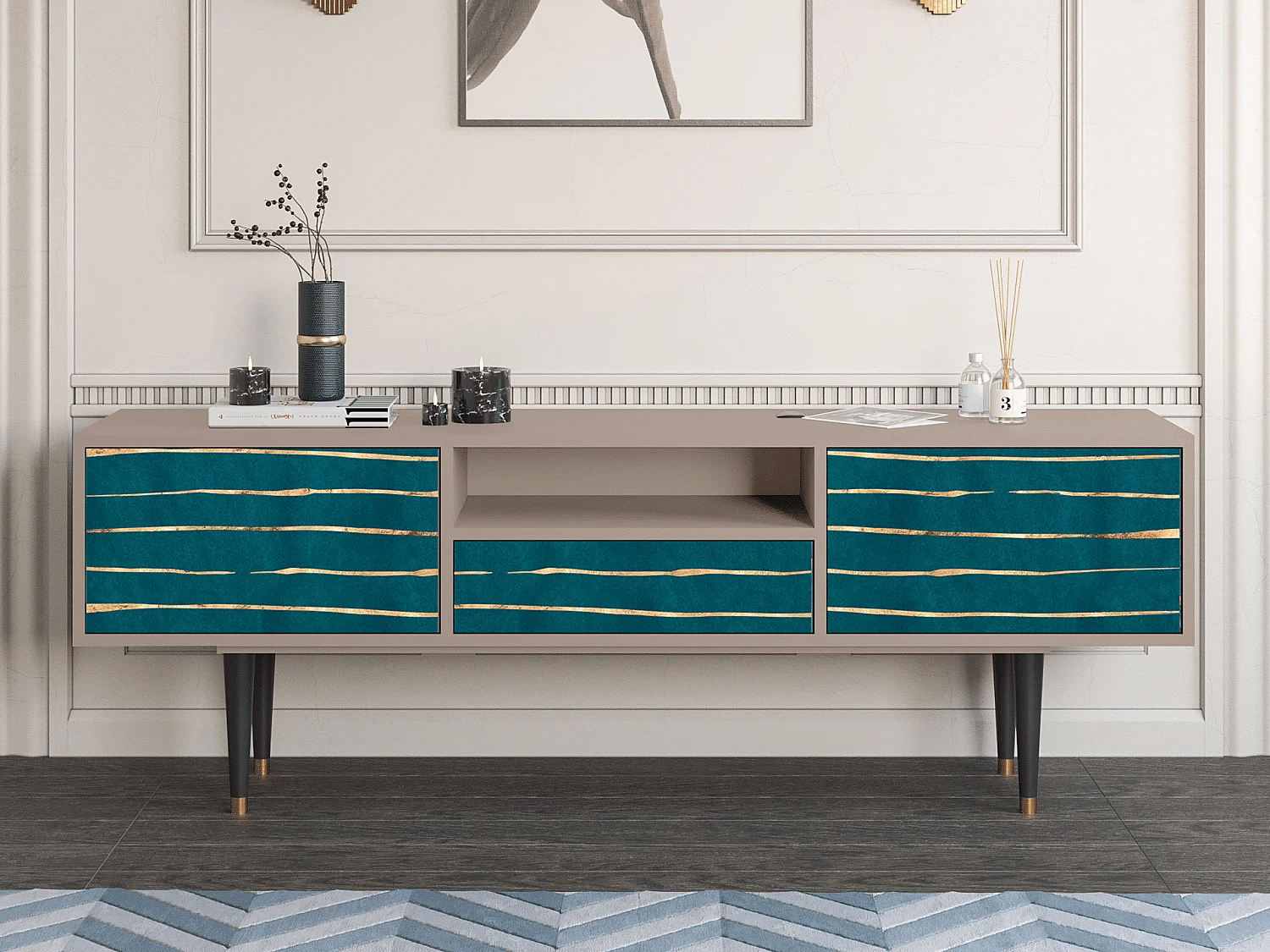 Meuble TV - 170х59х41 cm - T6 - Ocean Drive, Latte