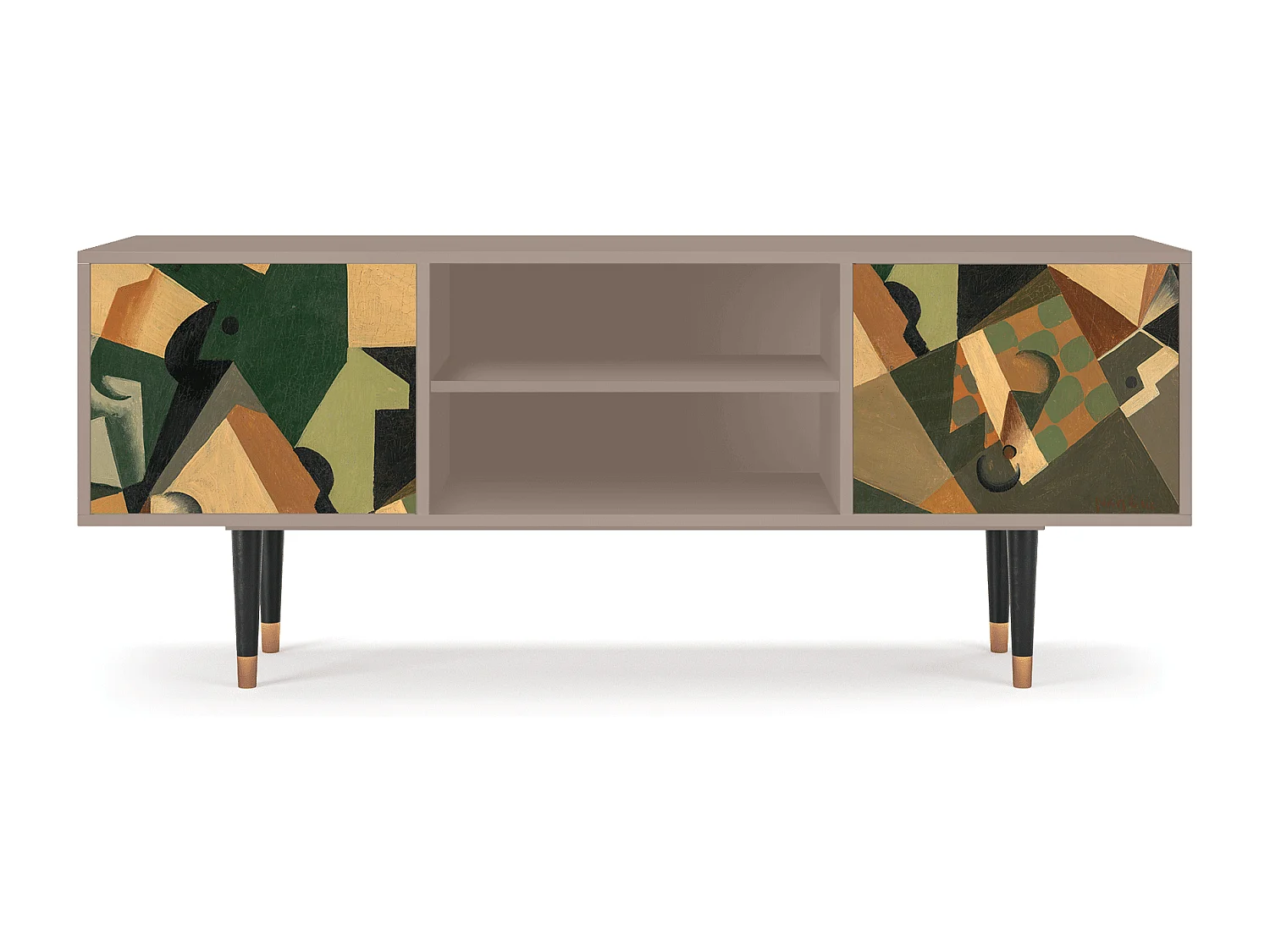 Mueble de TV - 170х69х48 cm - T2 - Glass and Checkerboard, Latte