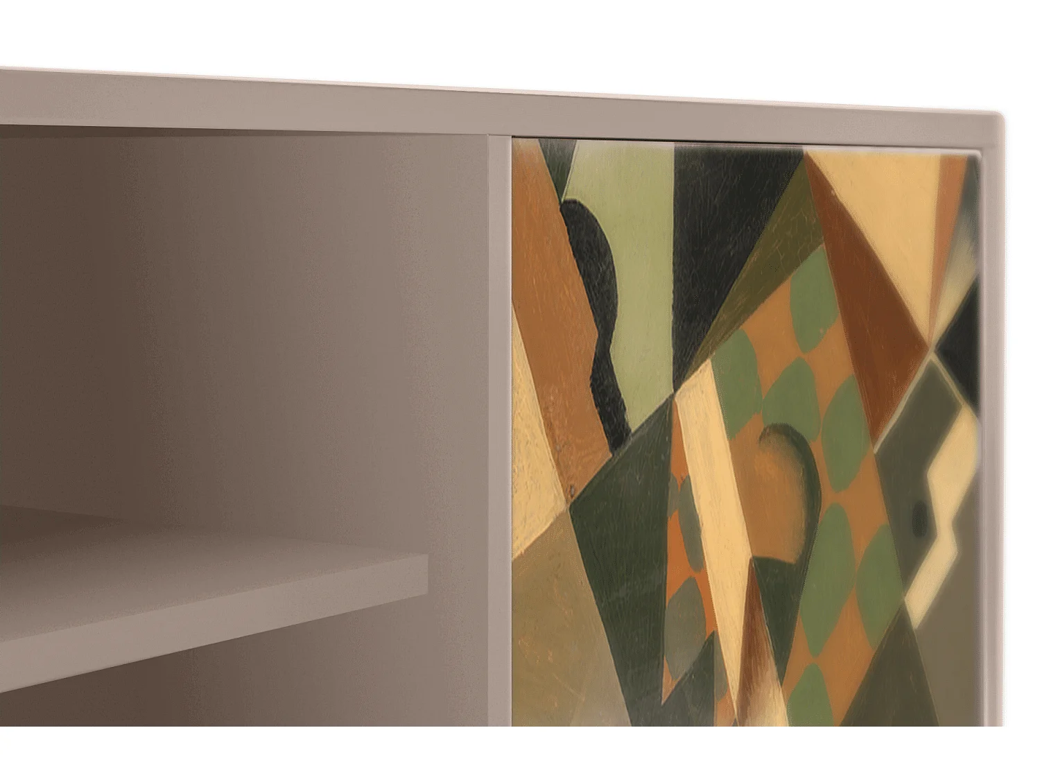 Mueble de TV - 170х69х48 cm - T2 - Glass and Checkerboard, Latte