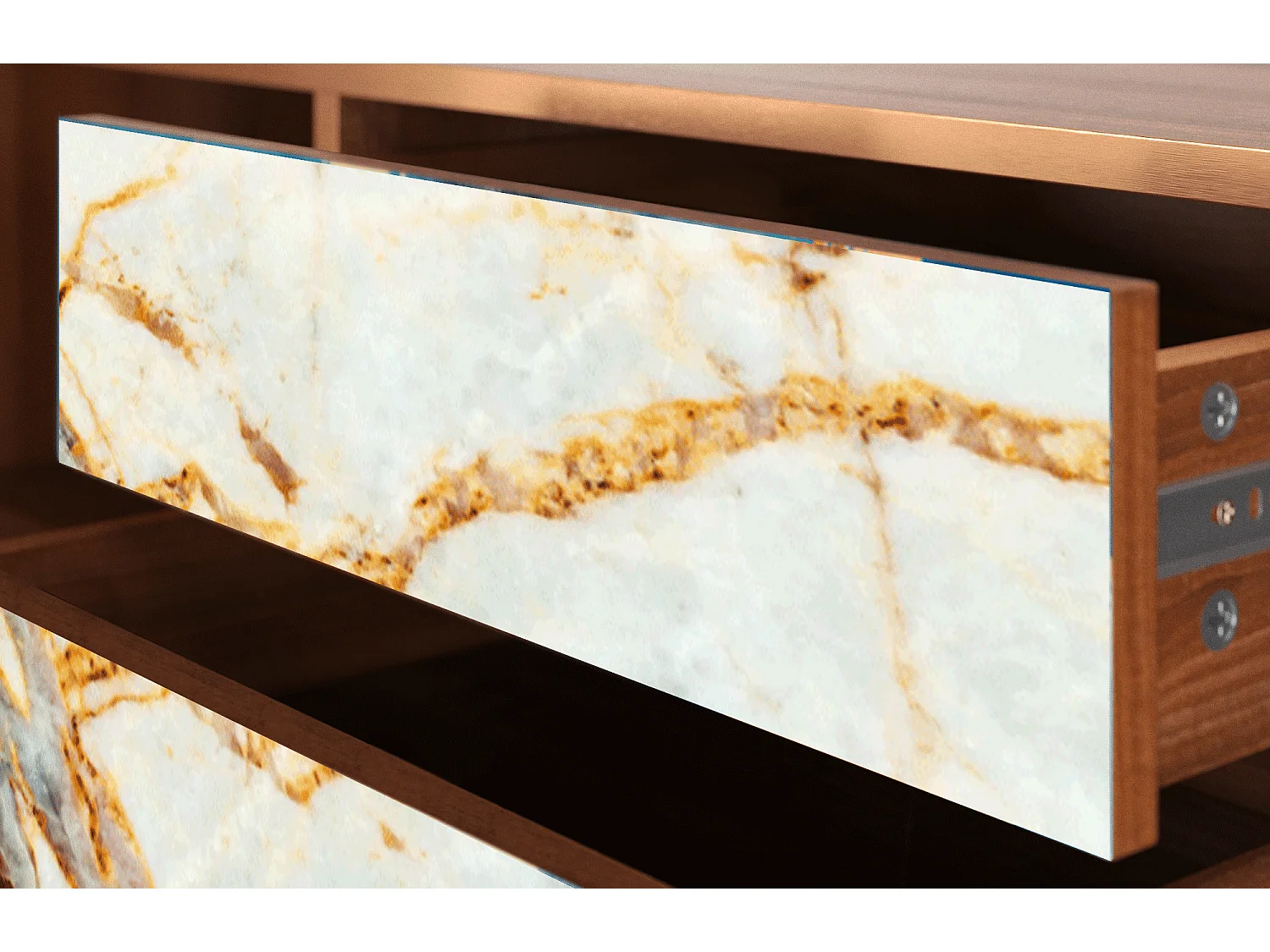 Meuble TV - 170х59х48 cm - T4 - Sabley Marble, Noyer