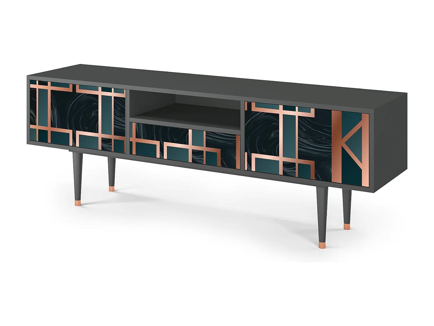 Meuble TV - 170х59х41 cm - T6 - Emerald Metro, Anthracite