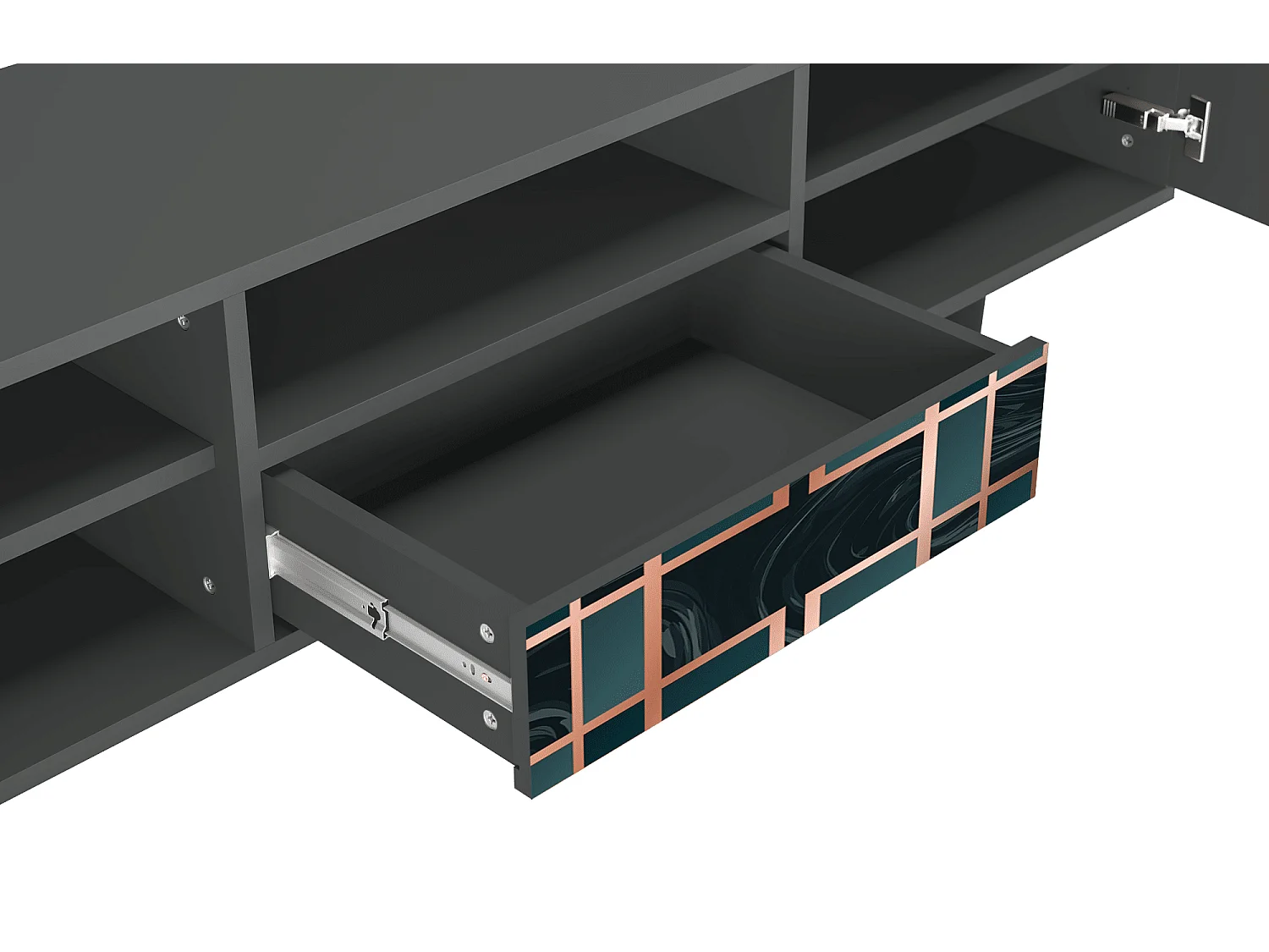 Meuble TV - 170х59х41 cm - T6 - Emerald Metro, Anthracite