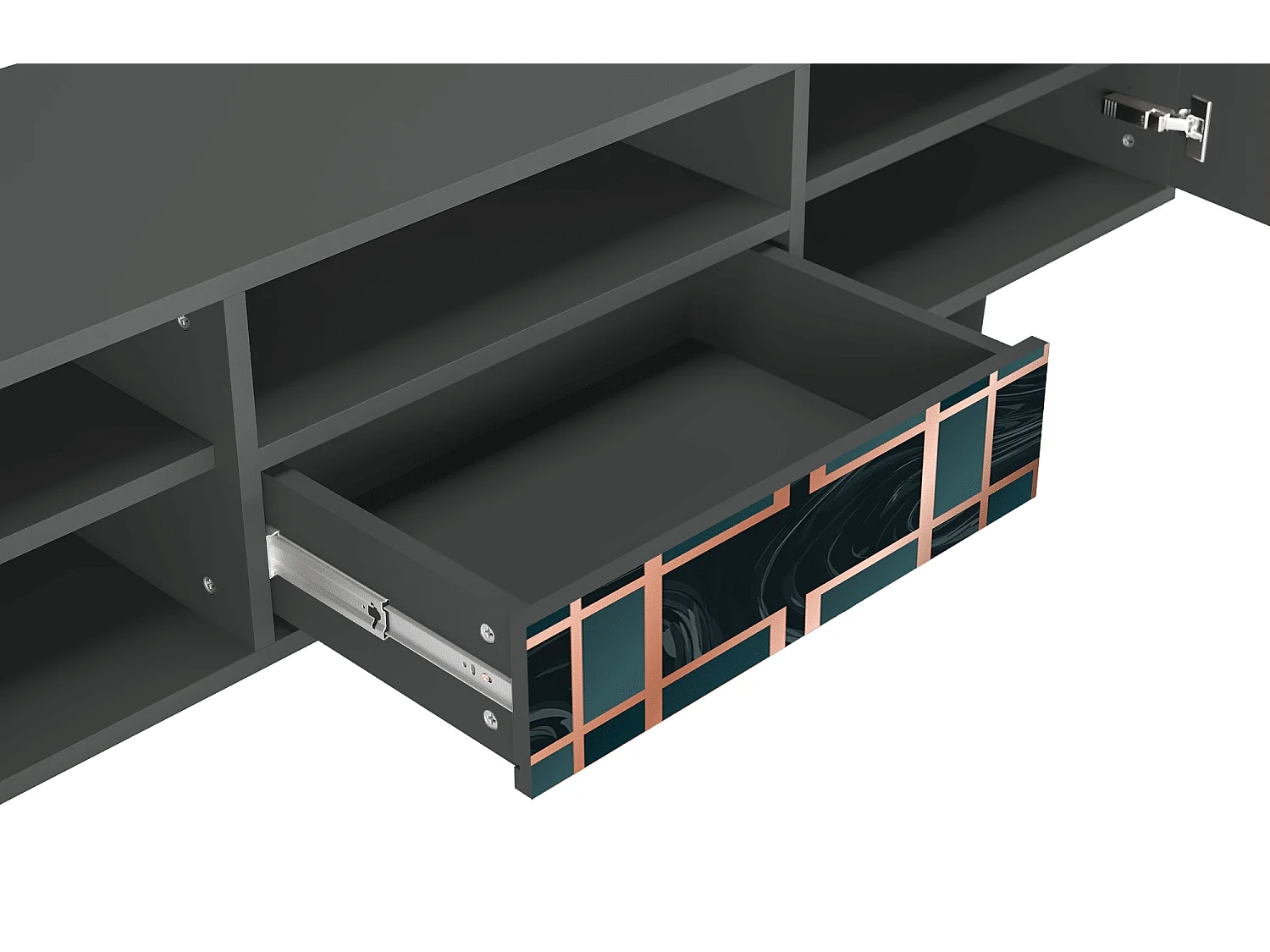 Meuble TV - 170х59х41 cm - T6 - Emerald Metro, Anthracite