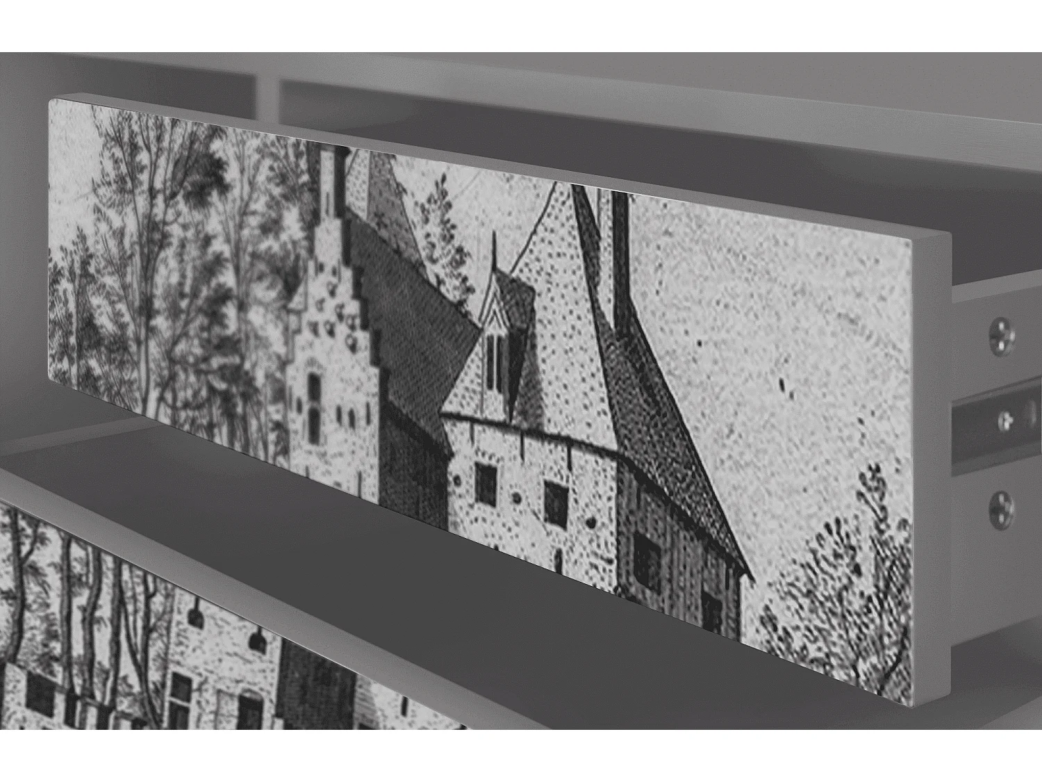 TV-Möbel - 170х59х48 cm - T4 - Castle with Bridge, Grau