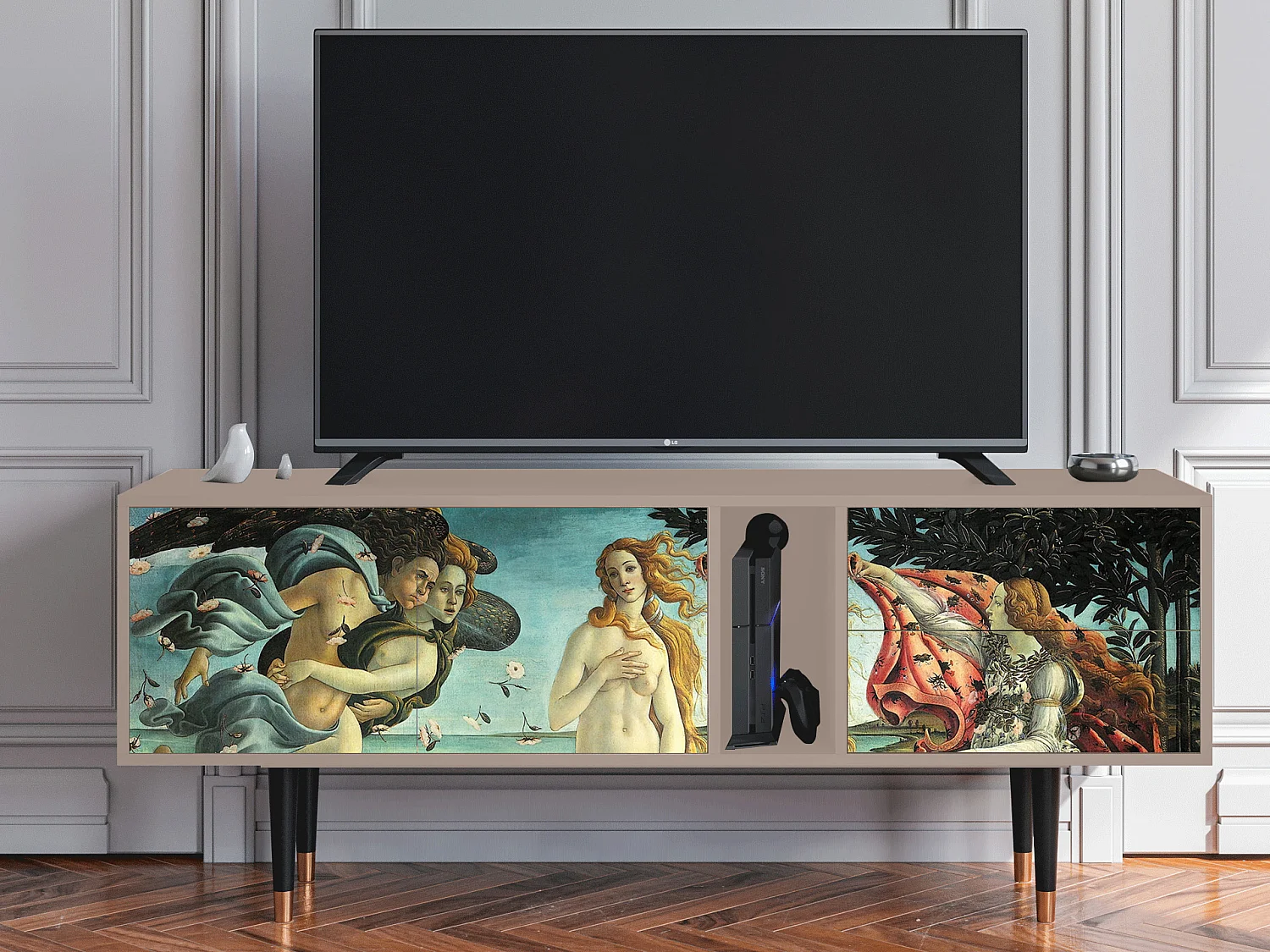 Szafka RTV - 170х69х48 cm - T1 - The Birth of Venus, Latte