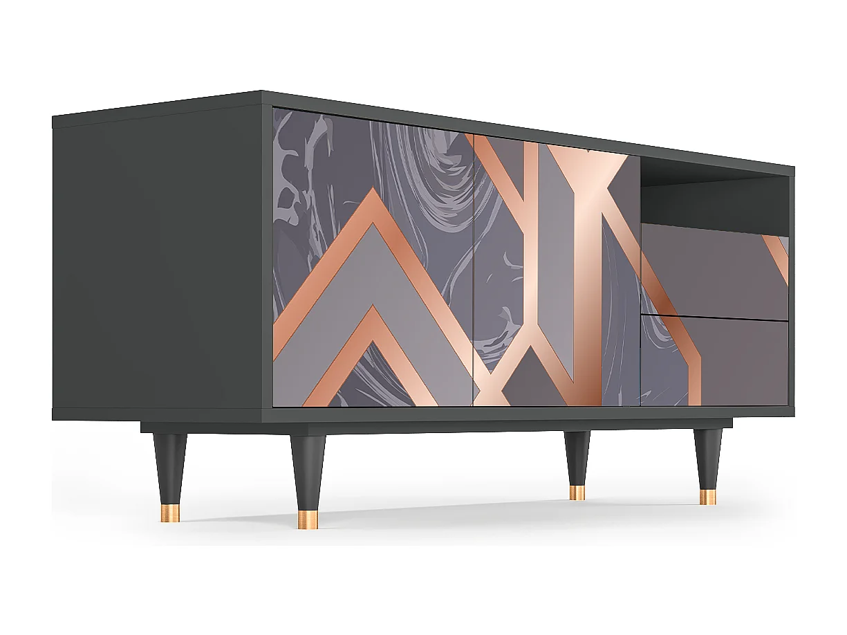 Mueble de TV - 125х56х41 cm - T7 - Taupe Anatomy, Antracita