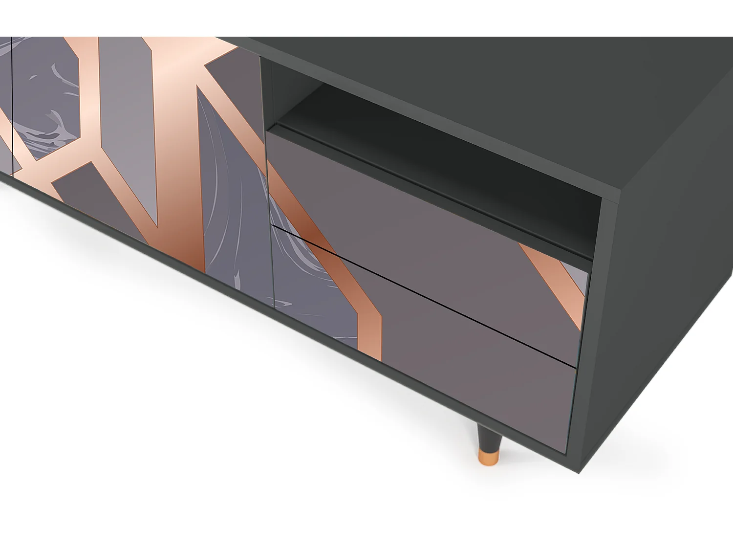 Mueble de TV - 125х56х41 cm - T7 - Taupe Anatomy, Antracita