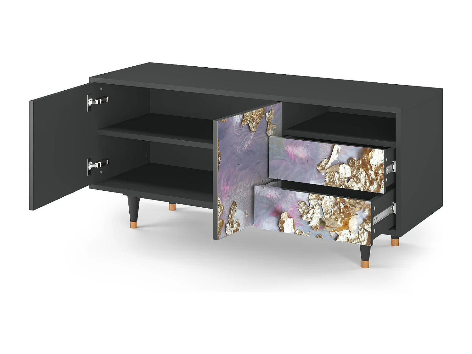 Mobile TV - 125х56х41 cm - T7 - Planet Earth, Antracite