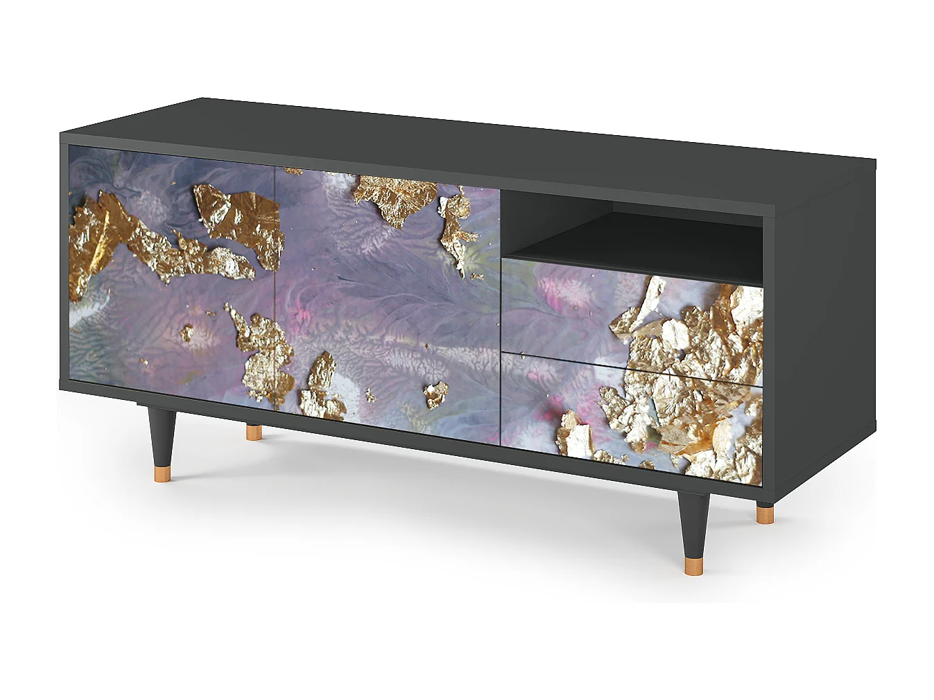 Meuble TV - 125х56х41 cm - T7 - Planet Earth, Anthracite