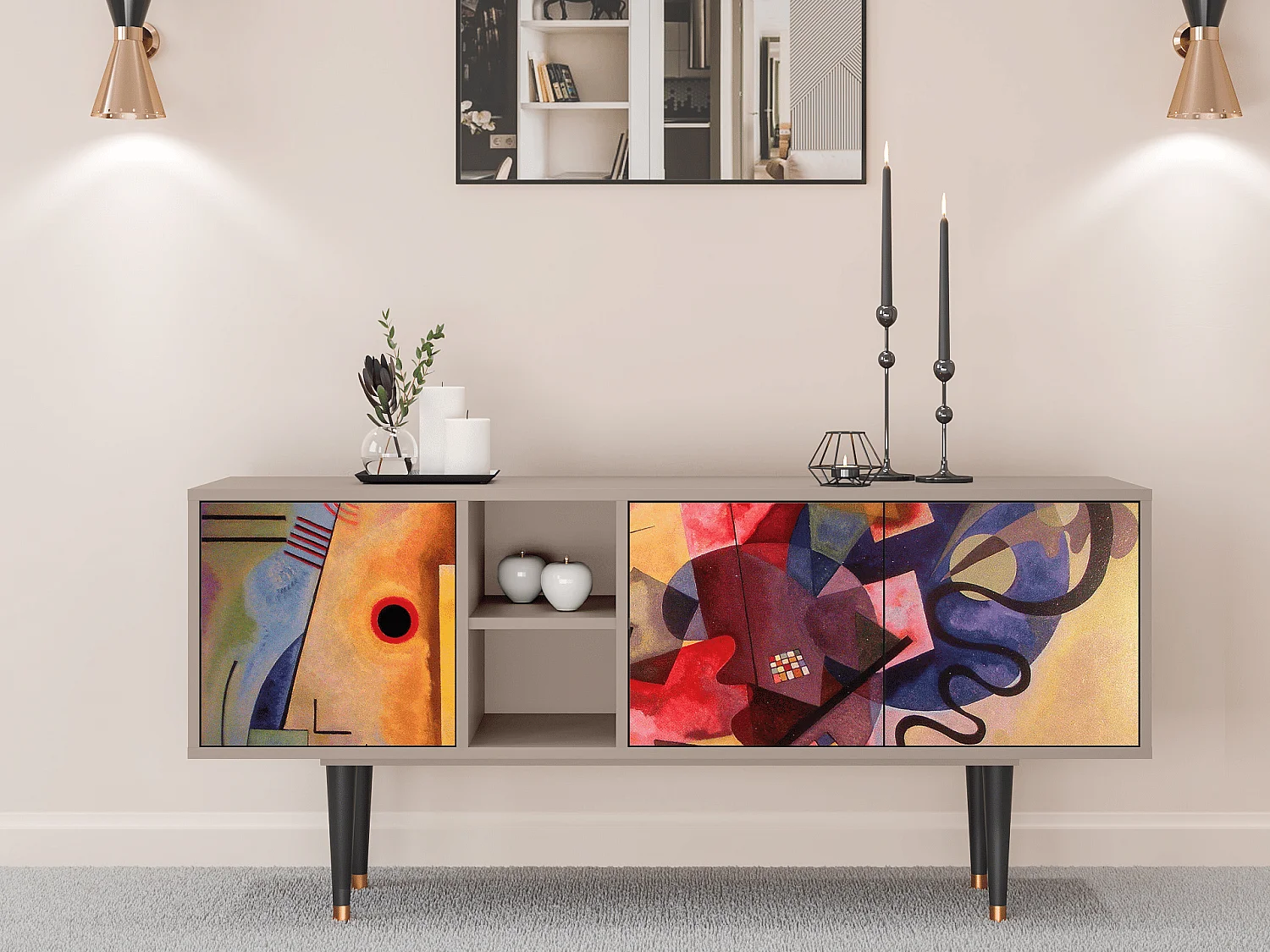 Mobile TV - 150х69х41 cm - T5 - Modern Art, Latte